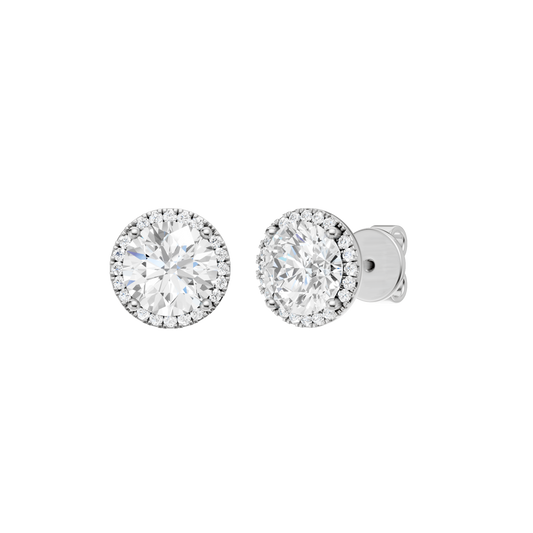 Petite Halo Stud Earrings(Round)