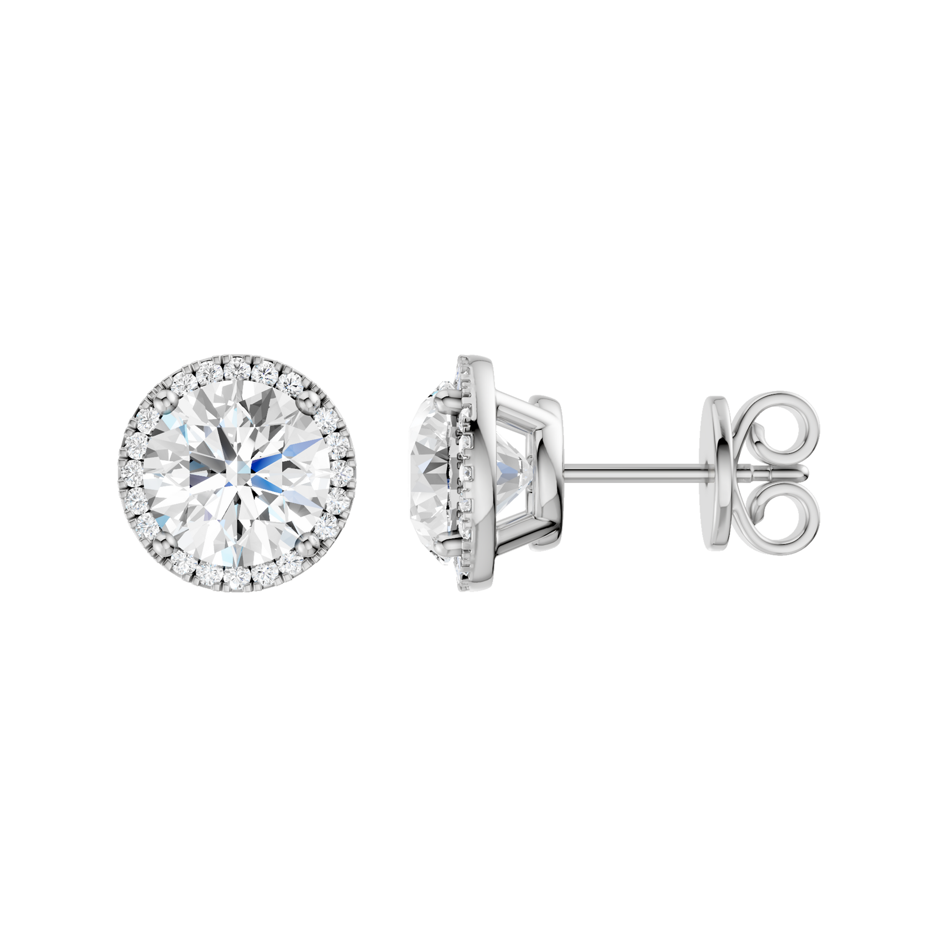 Petite Halo Stud Earrings(Round)