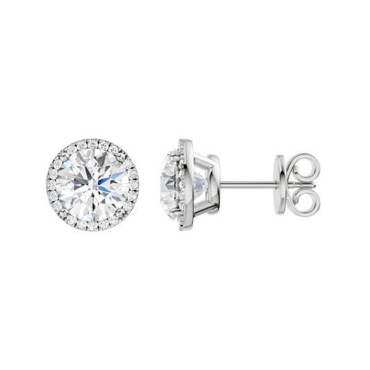Petite Halo Stud Earrings(Round)