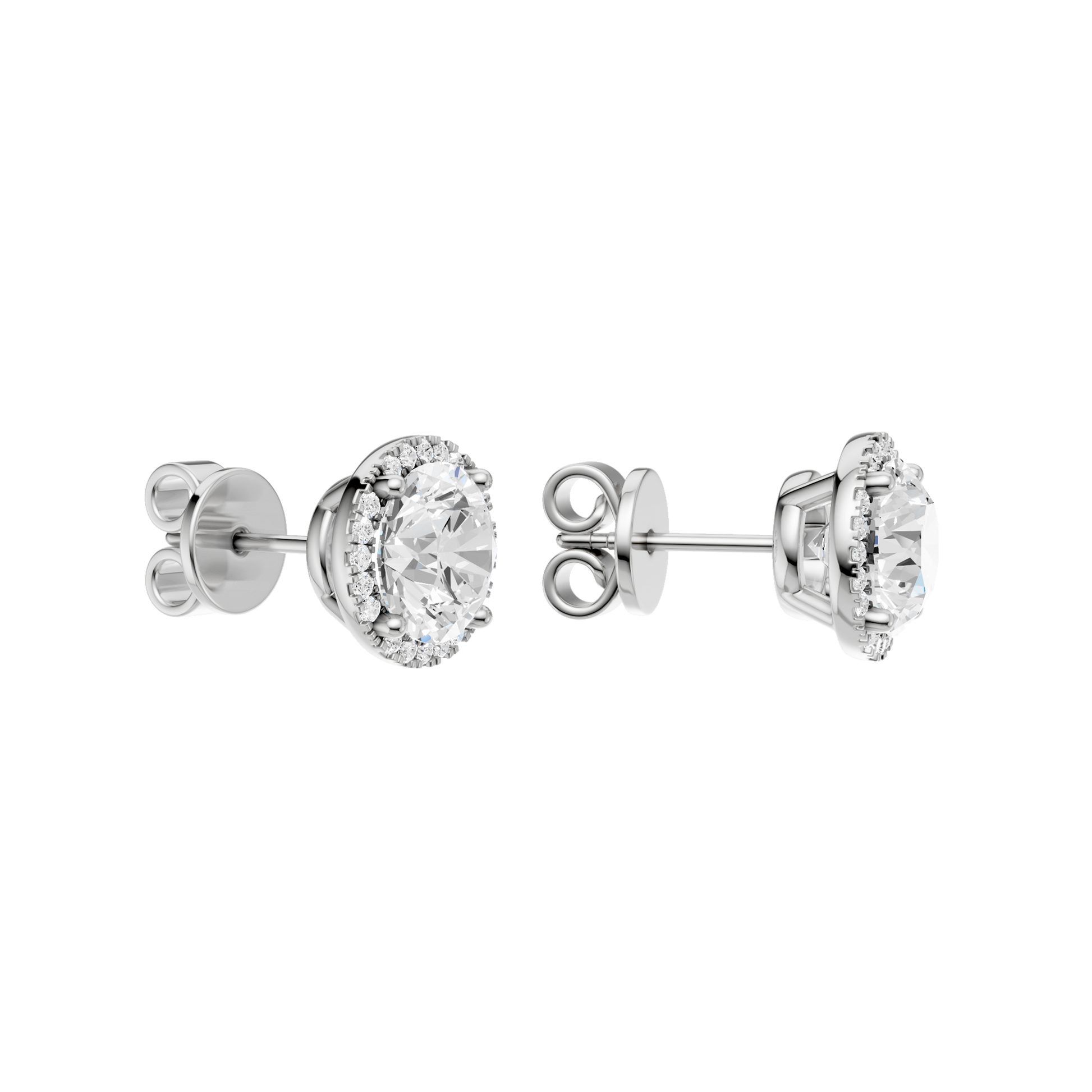 Petite Halo Stud Earrings(Round)