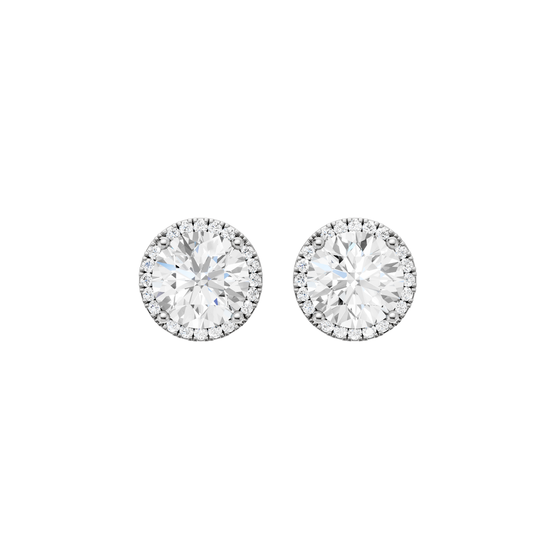 Petite Halo Stud Earrings(Round)