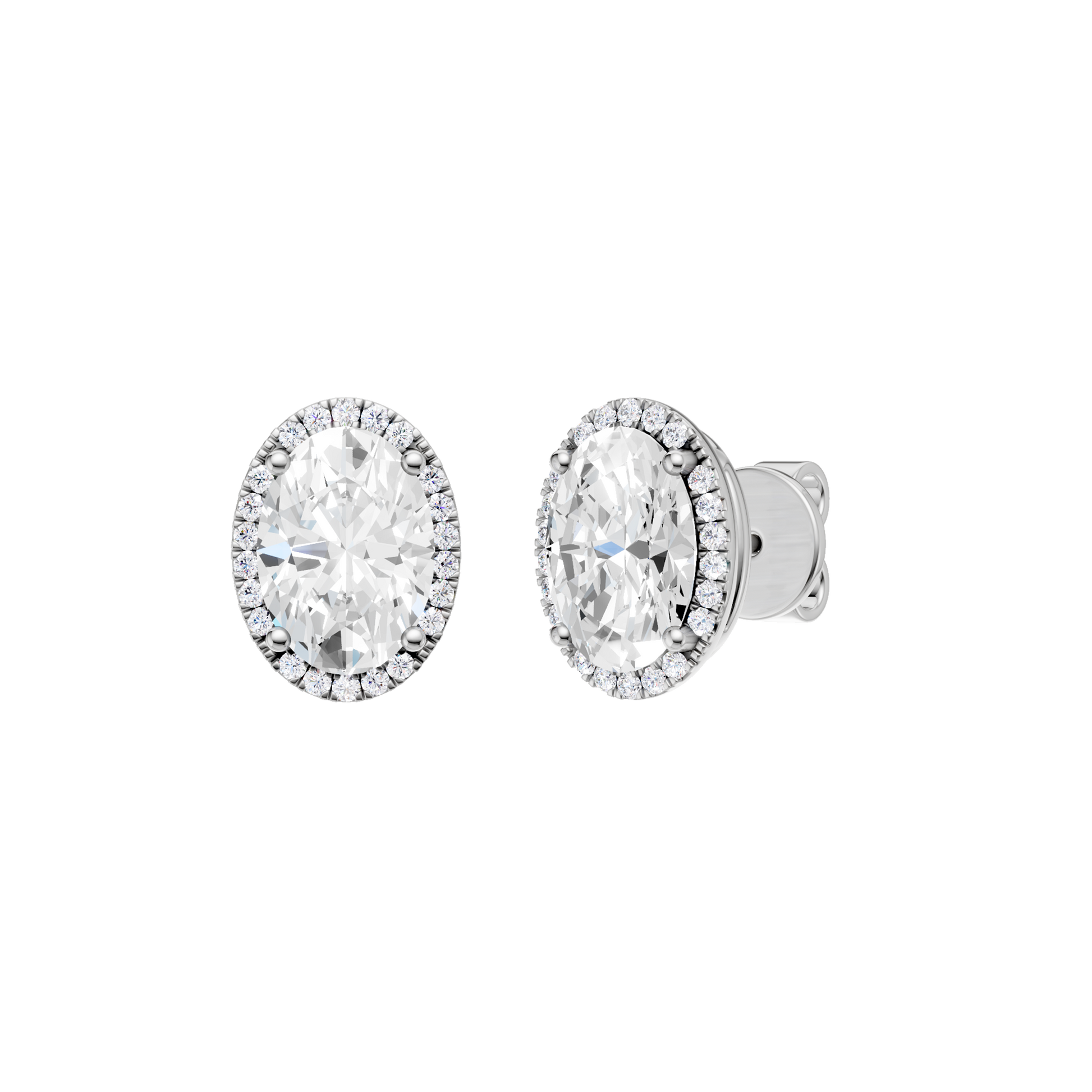 Petite Halo Stud Earrings(Oval)