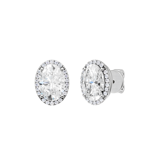 Petite Halo Stud Earrings(Oval)