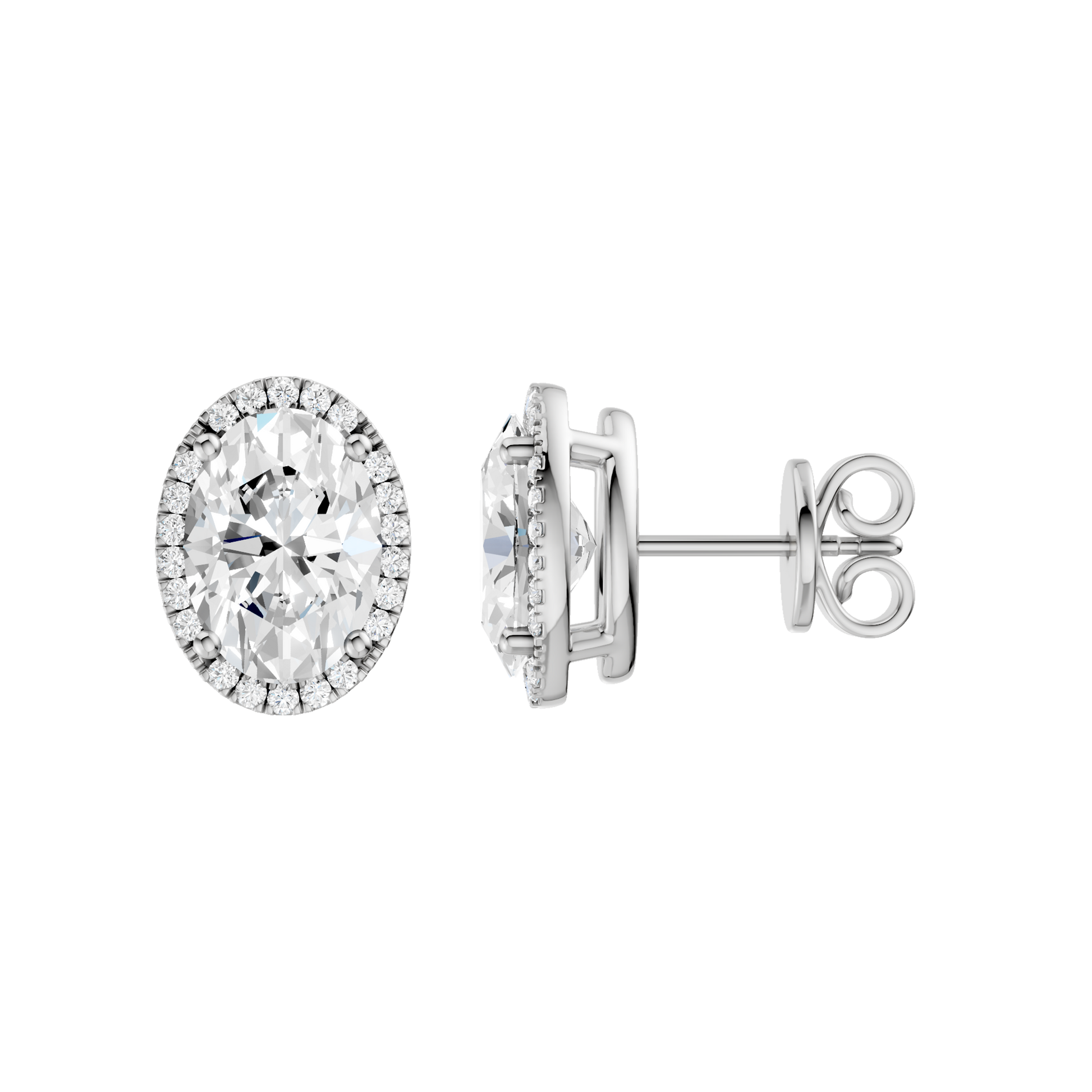 Petite Halo Stud Earrings(Oval)