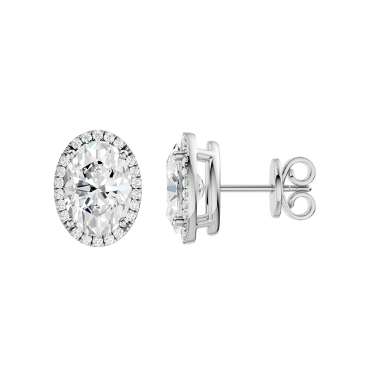 Petite Halo Stud Earrings(Oval)