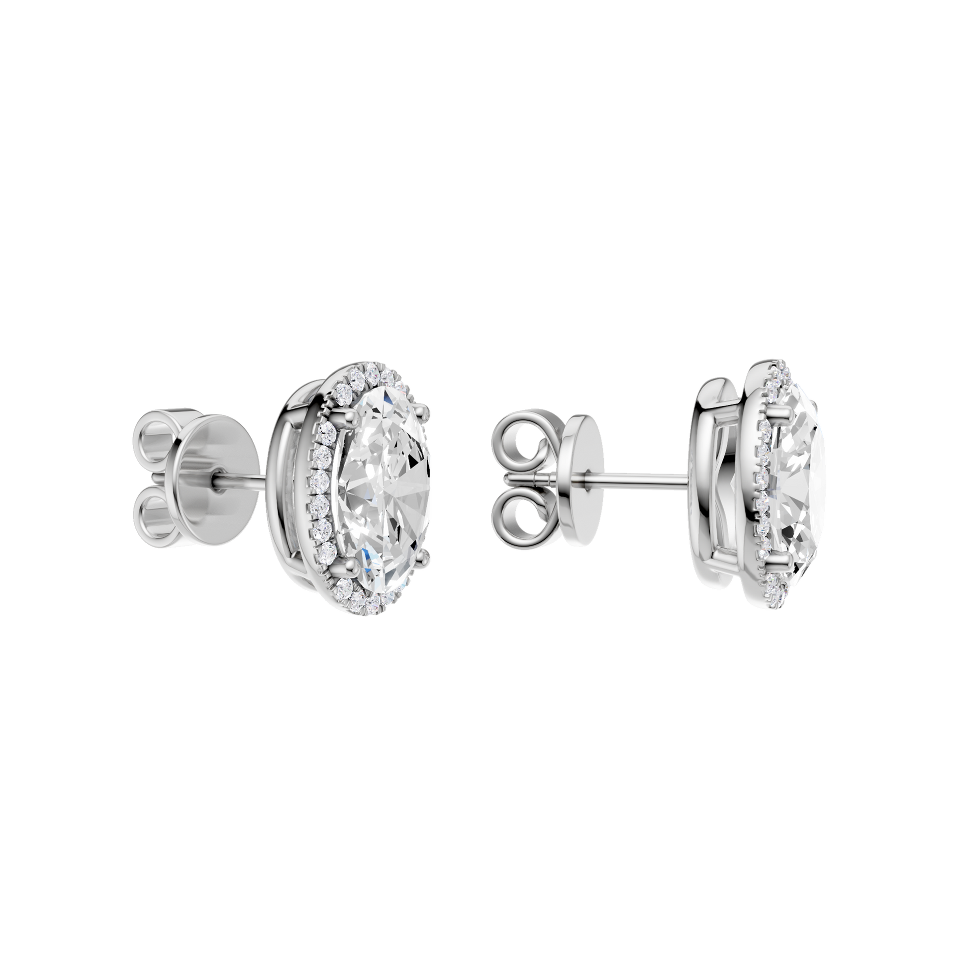 Petite Halo Stud Earrings(Oval)