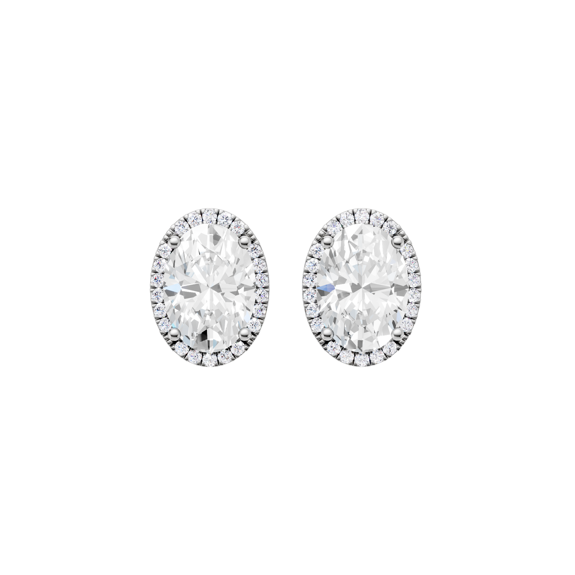 Petite Halo Stud Earrings(Oval)