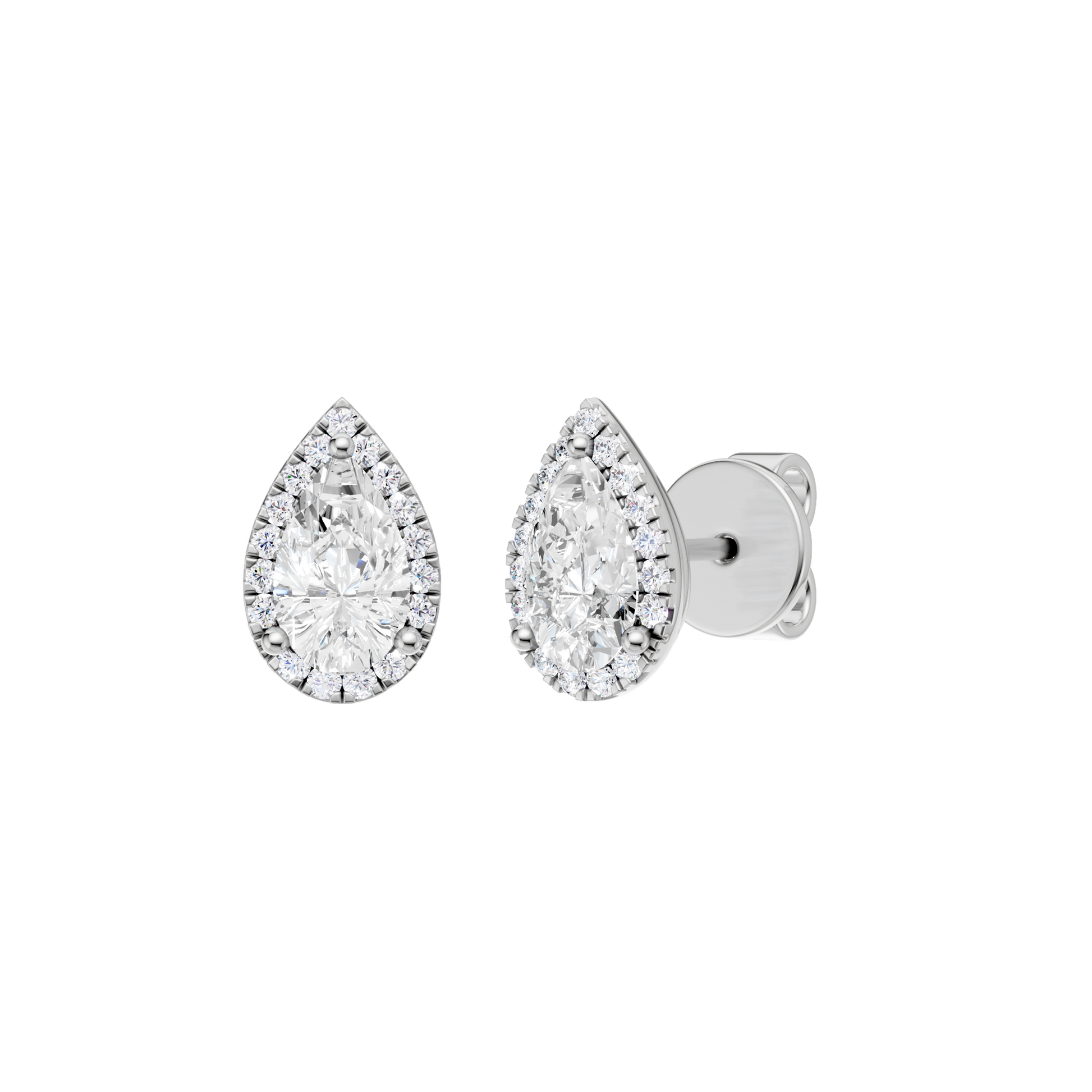 Petite Halo Stud Earrings(Pear)