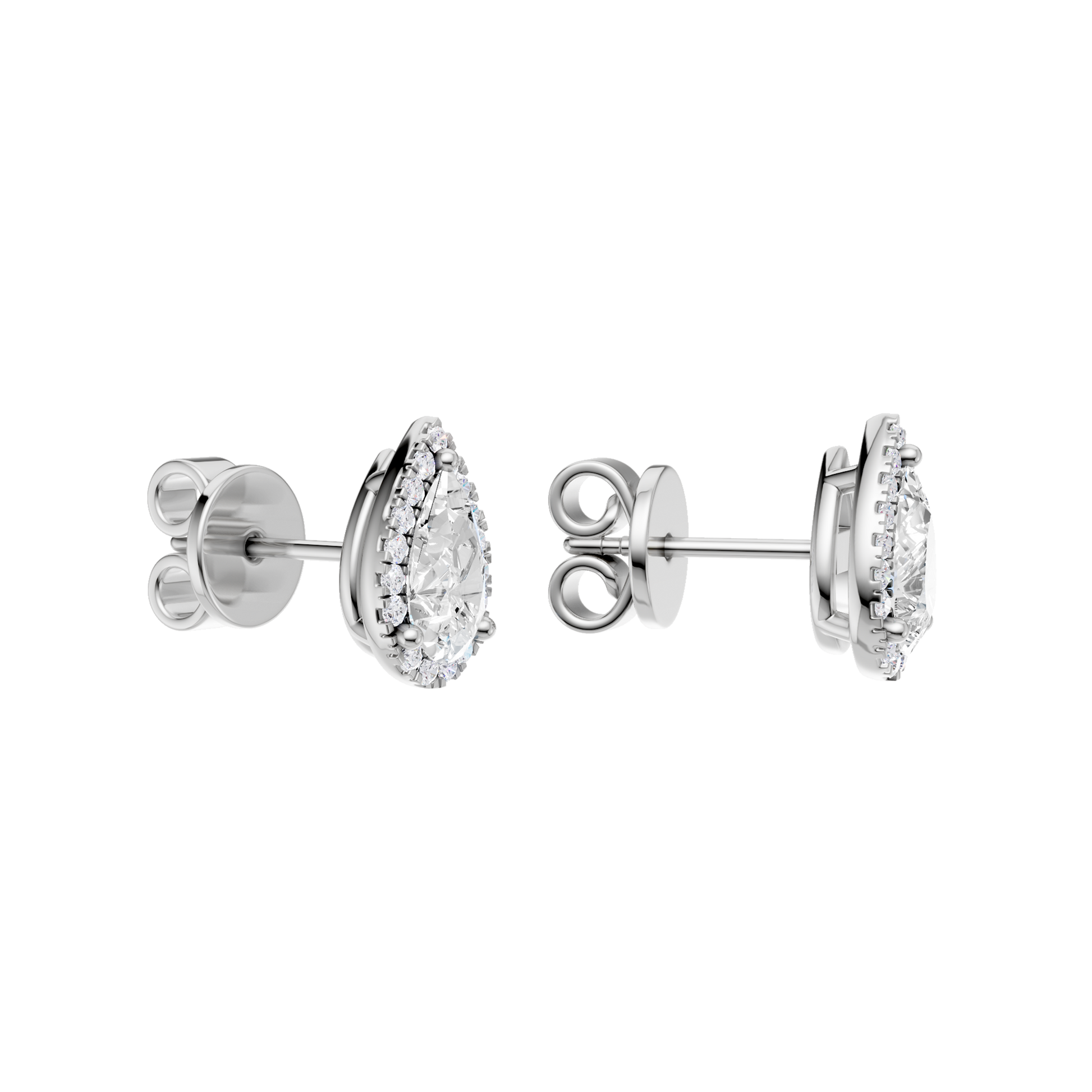 Petite Halo Stud Earrings(Pear)