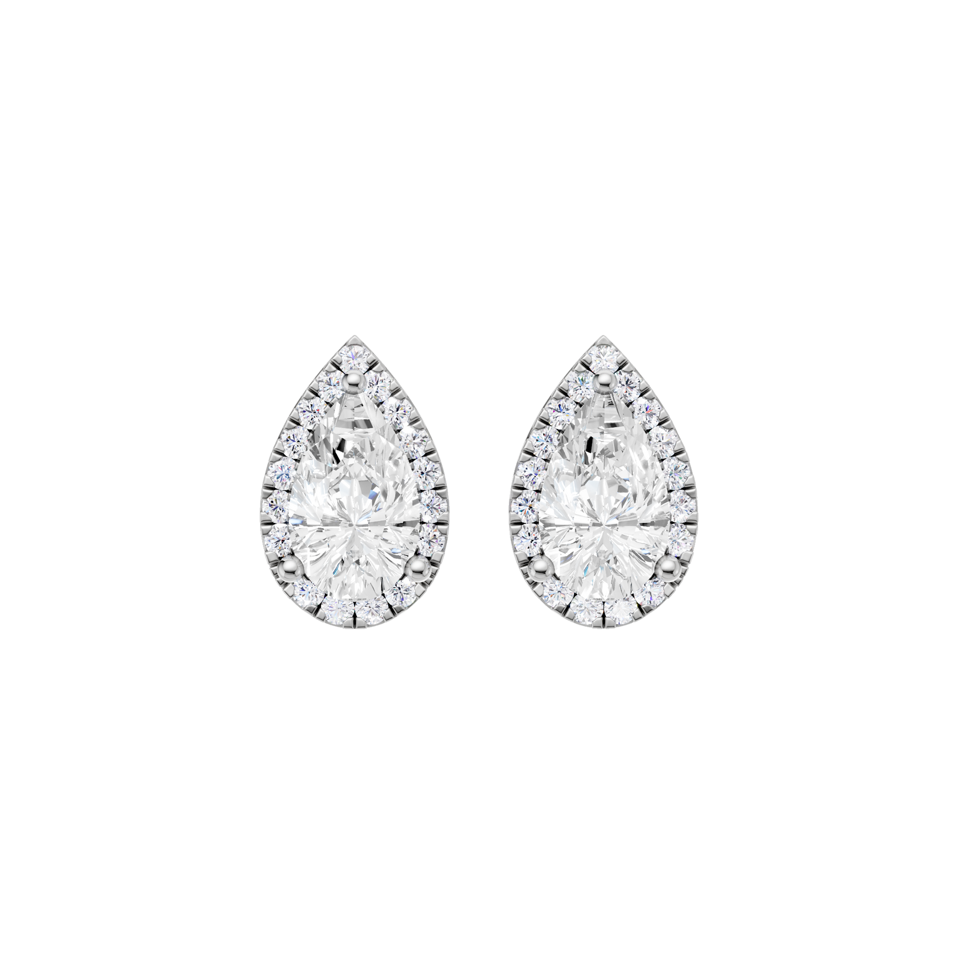 Petite Halo Stud Earrings(Pear)