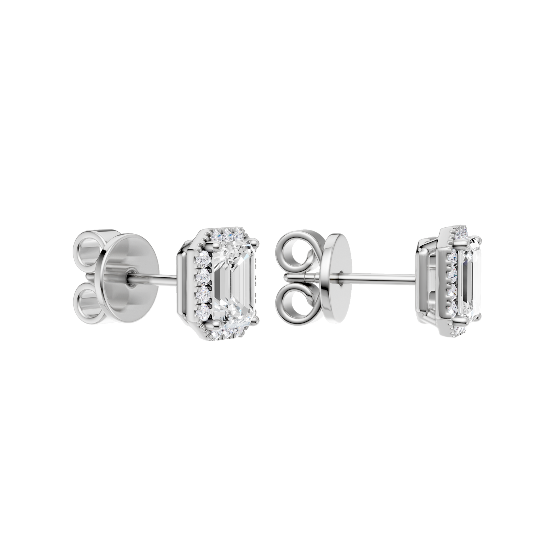 Petite Halo Stud Earrings(Emerald)
