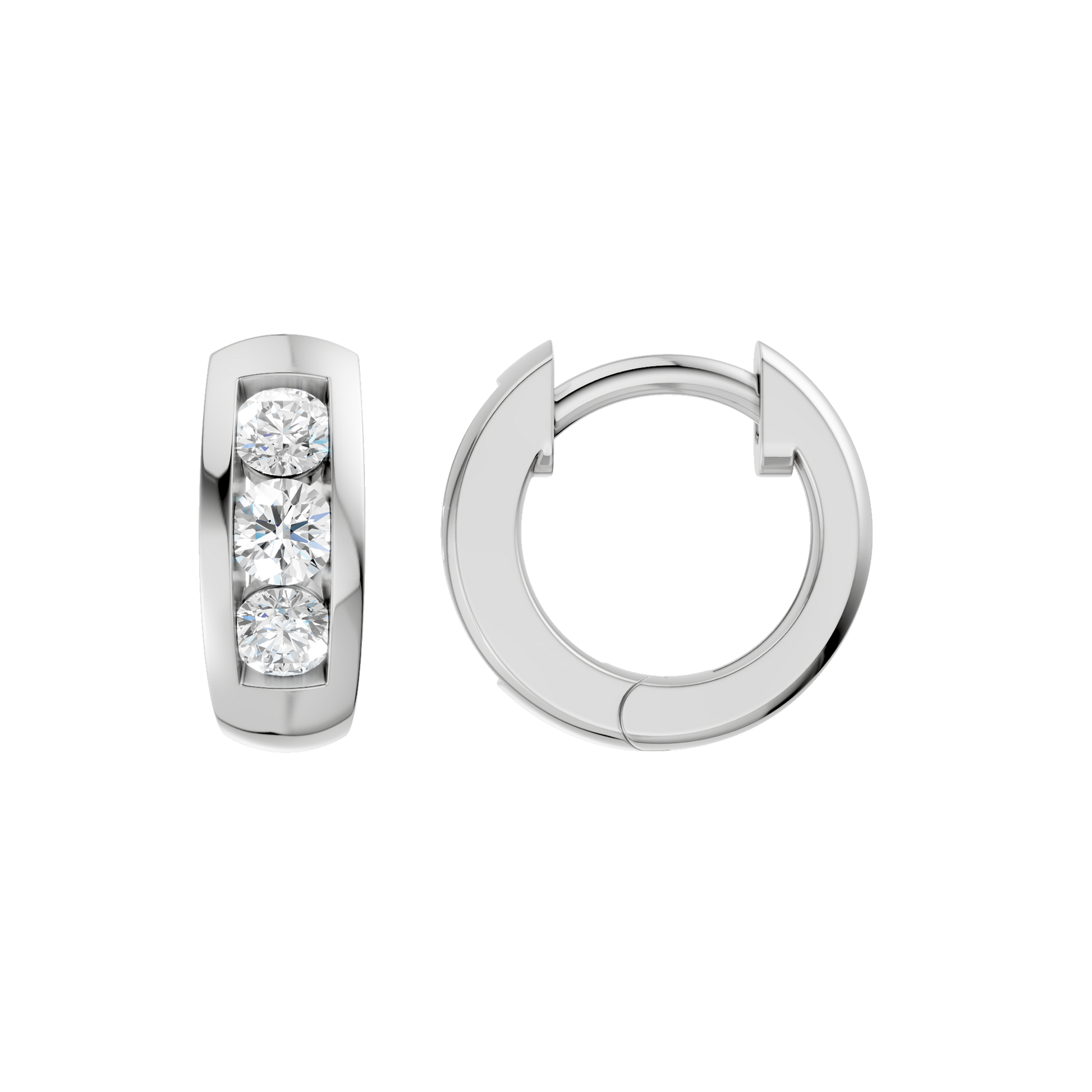 Channel-Set Huggies Hoop Earrings