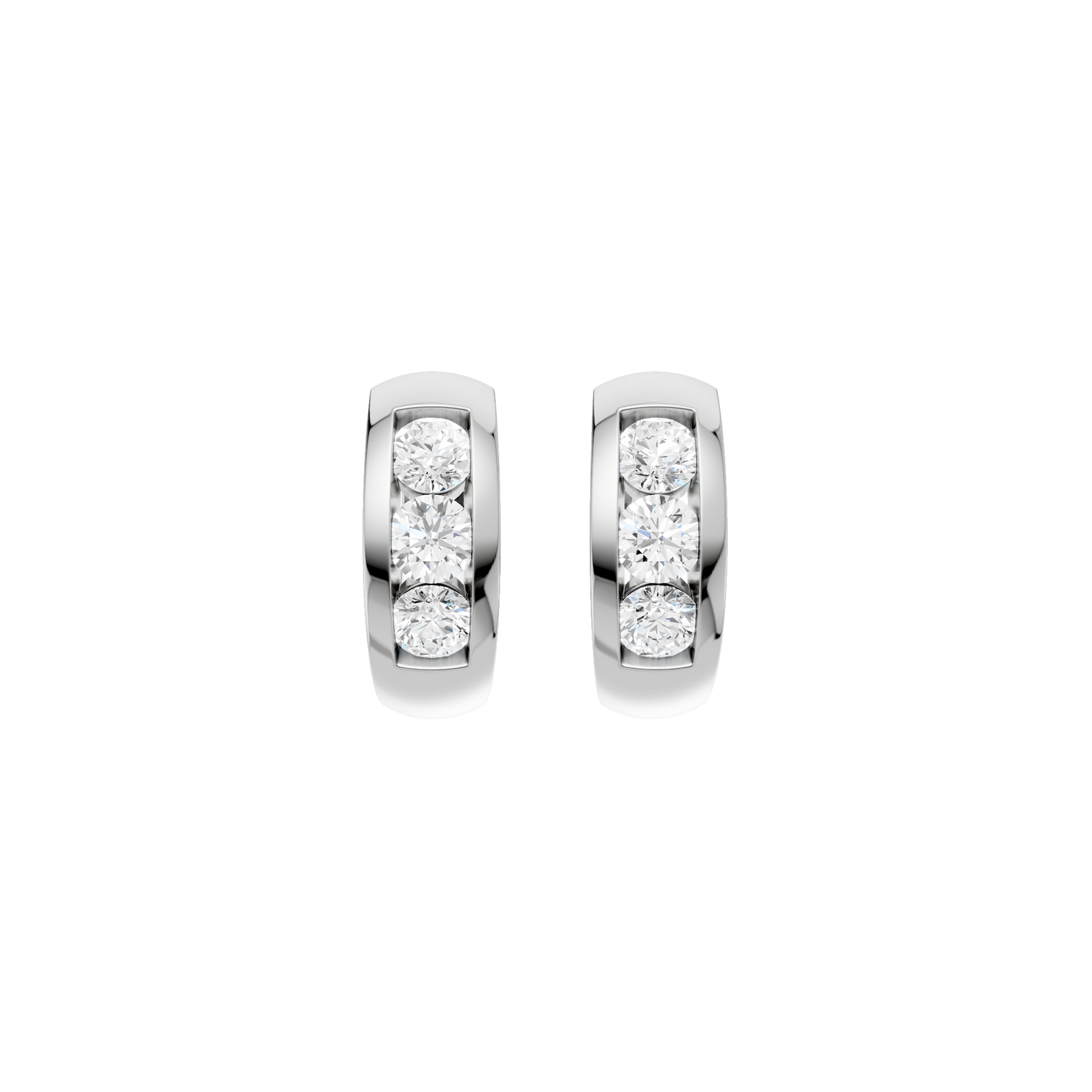 Channel-Set Huggies Hoop Earrings