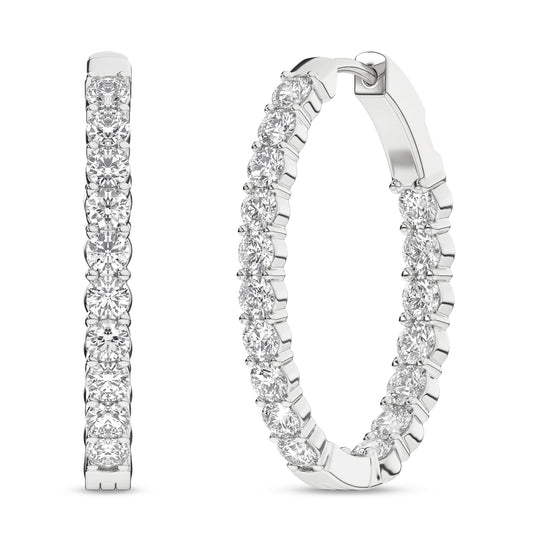 Inside-Out Oval Hoop Earrings (Round)