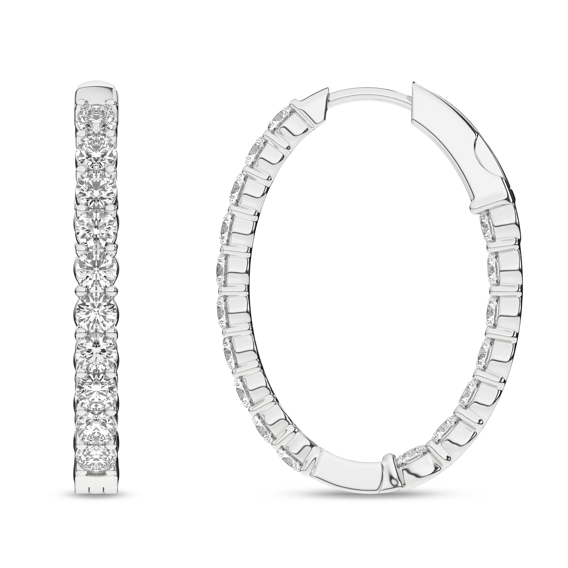 Inside-Out Oval Hoop Earrings (Round)