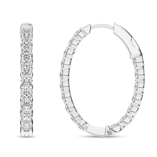 Inside-Out Oval Hoop Earrings (Round)