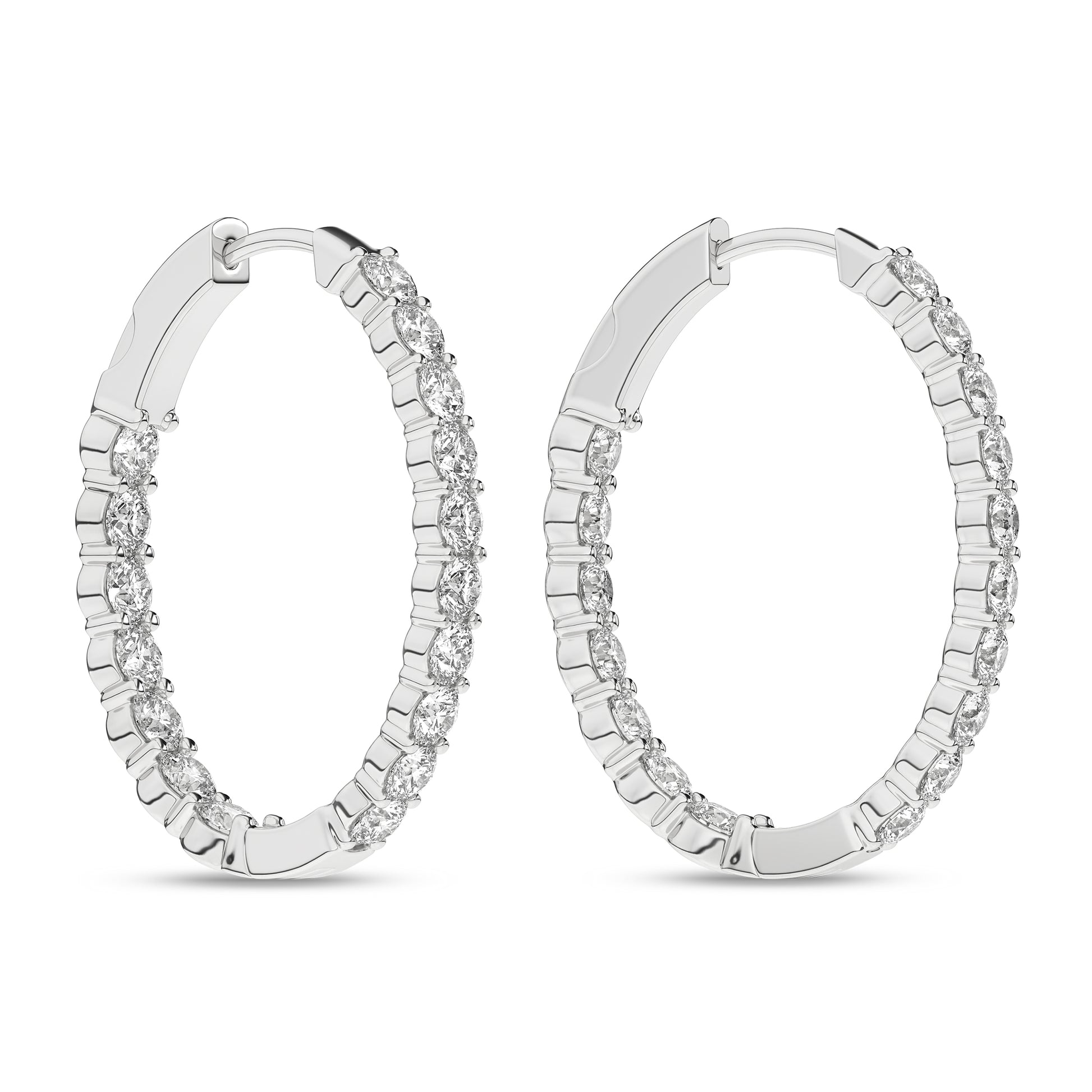 Inside-Out Oval Hoop Earrings (Round)