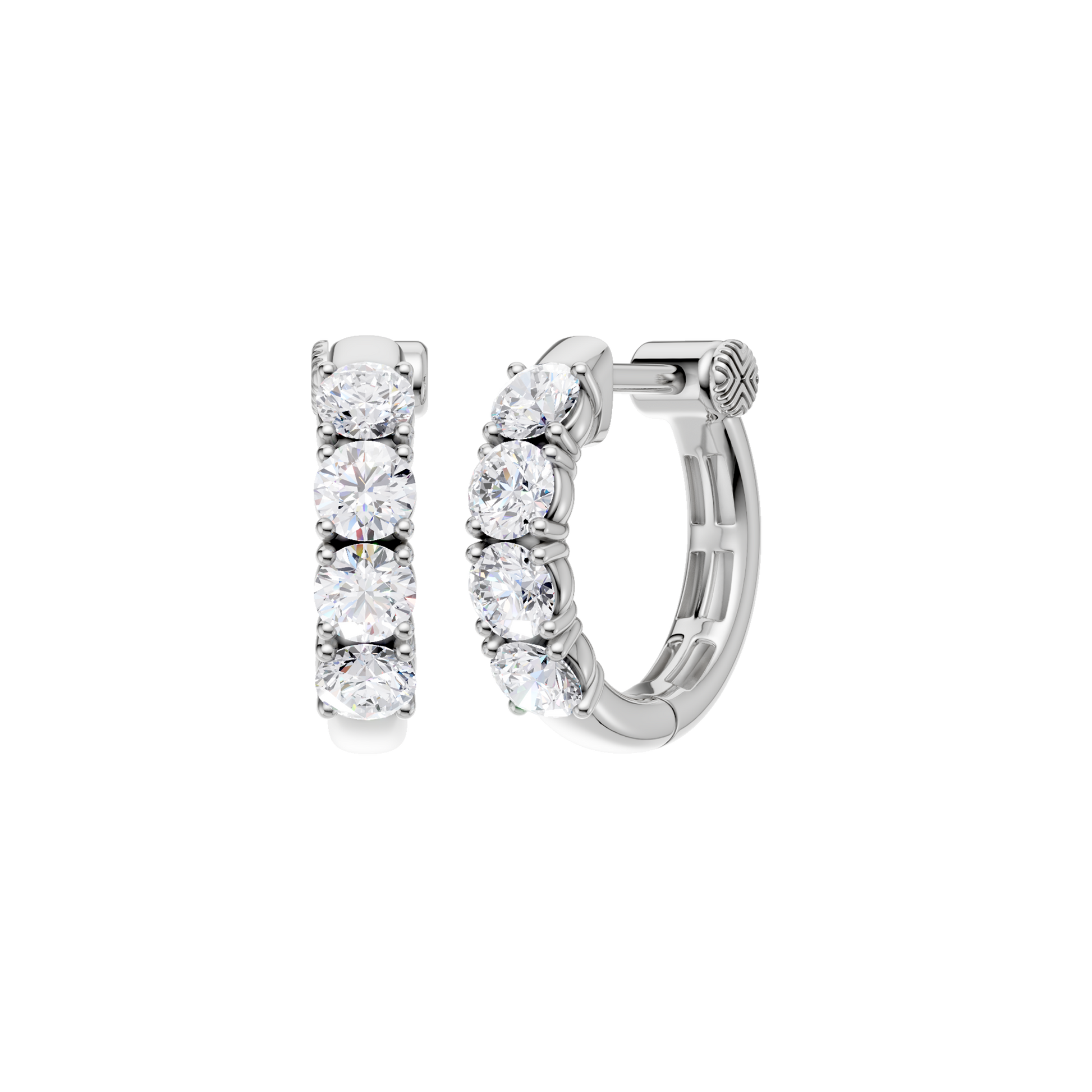 Semi Eternity Huggies Hoop Earrings