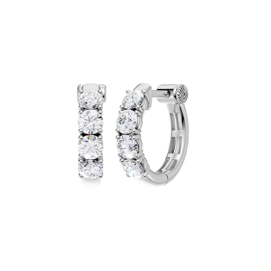 Semi Eternity Huggies Hoop Earrings