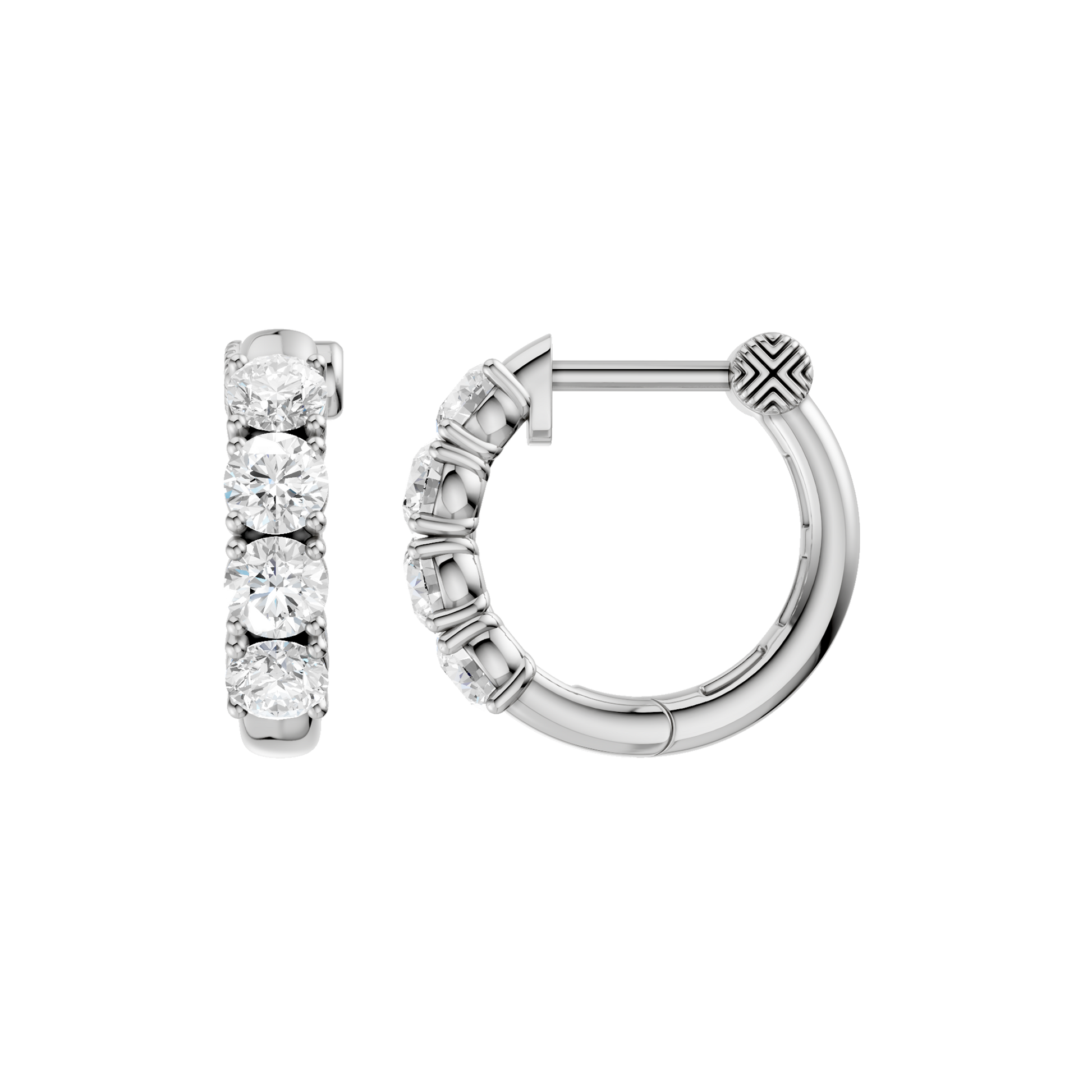 Semi Eternity Huggies Hoop Earrings