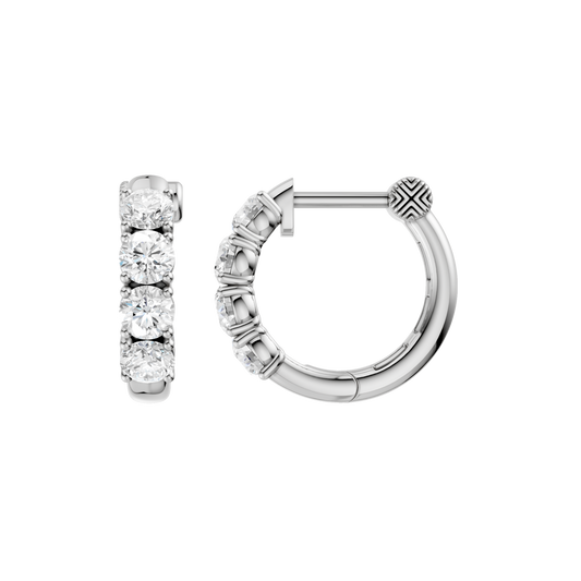 Semi Eternity Huggies Hoop Earrings