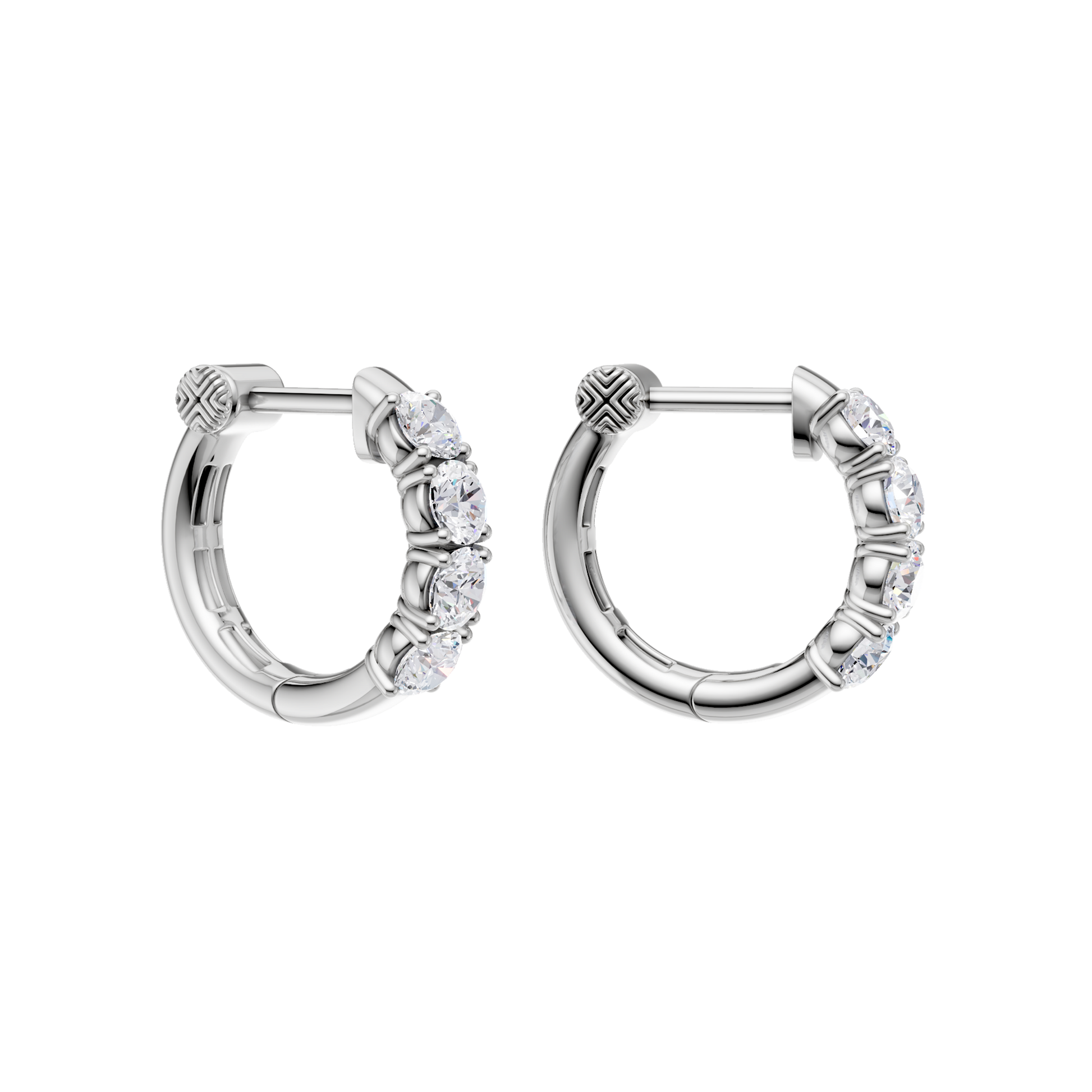 Semi Eternity Huggies Hoop Earrings