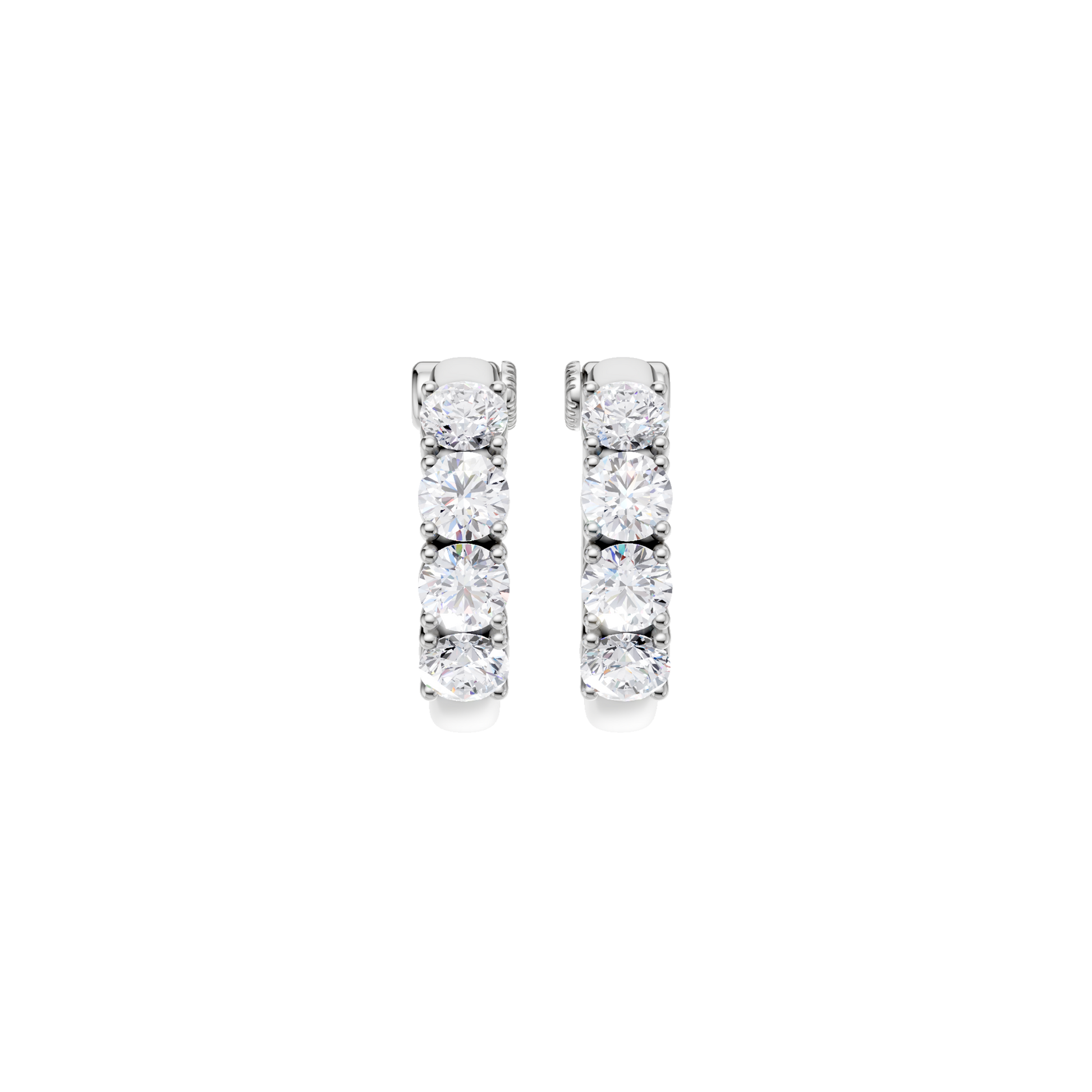 Semi Eternity Huggies Hoop Earrings