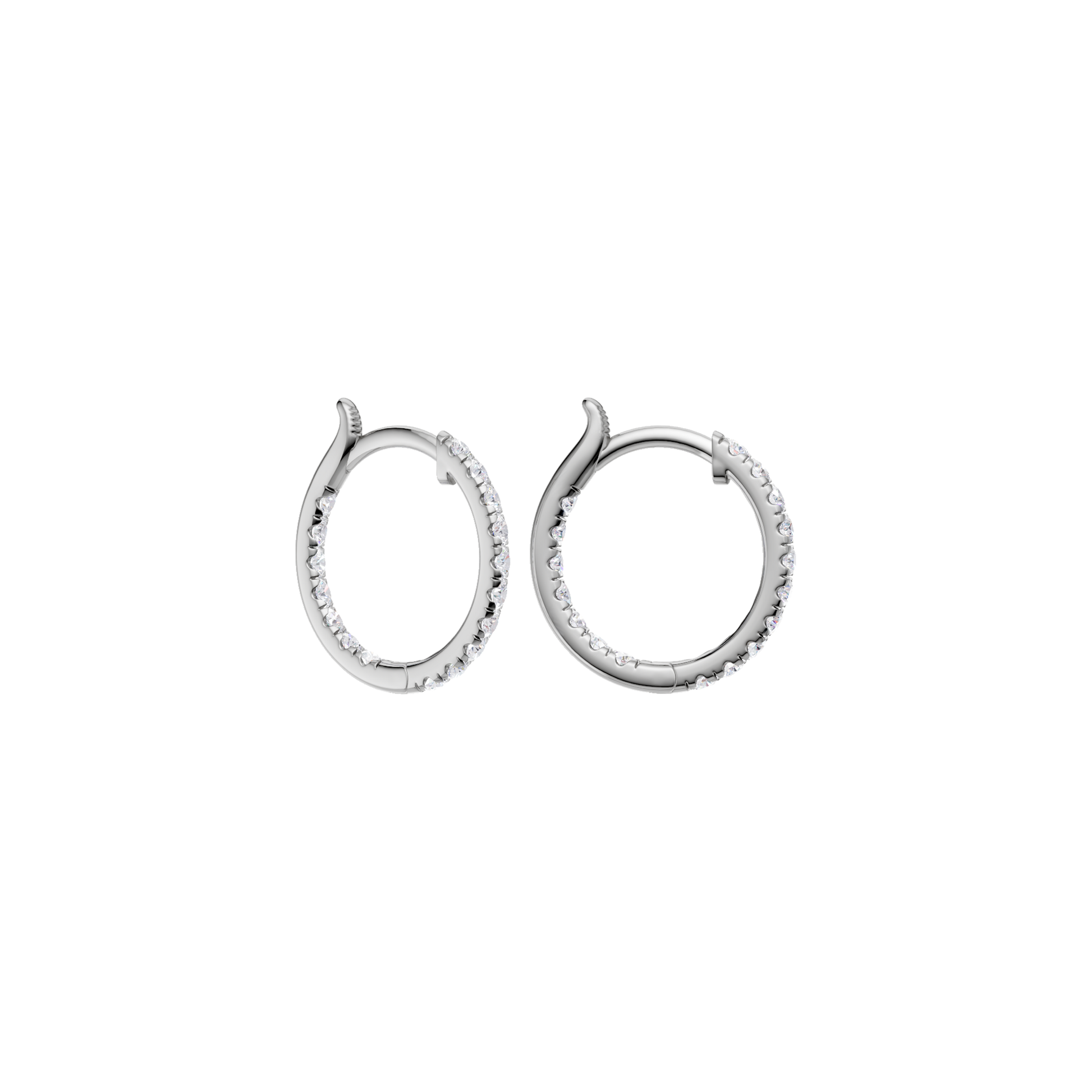 Inside-Out Pave Huggies Hoop Earrings