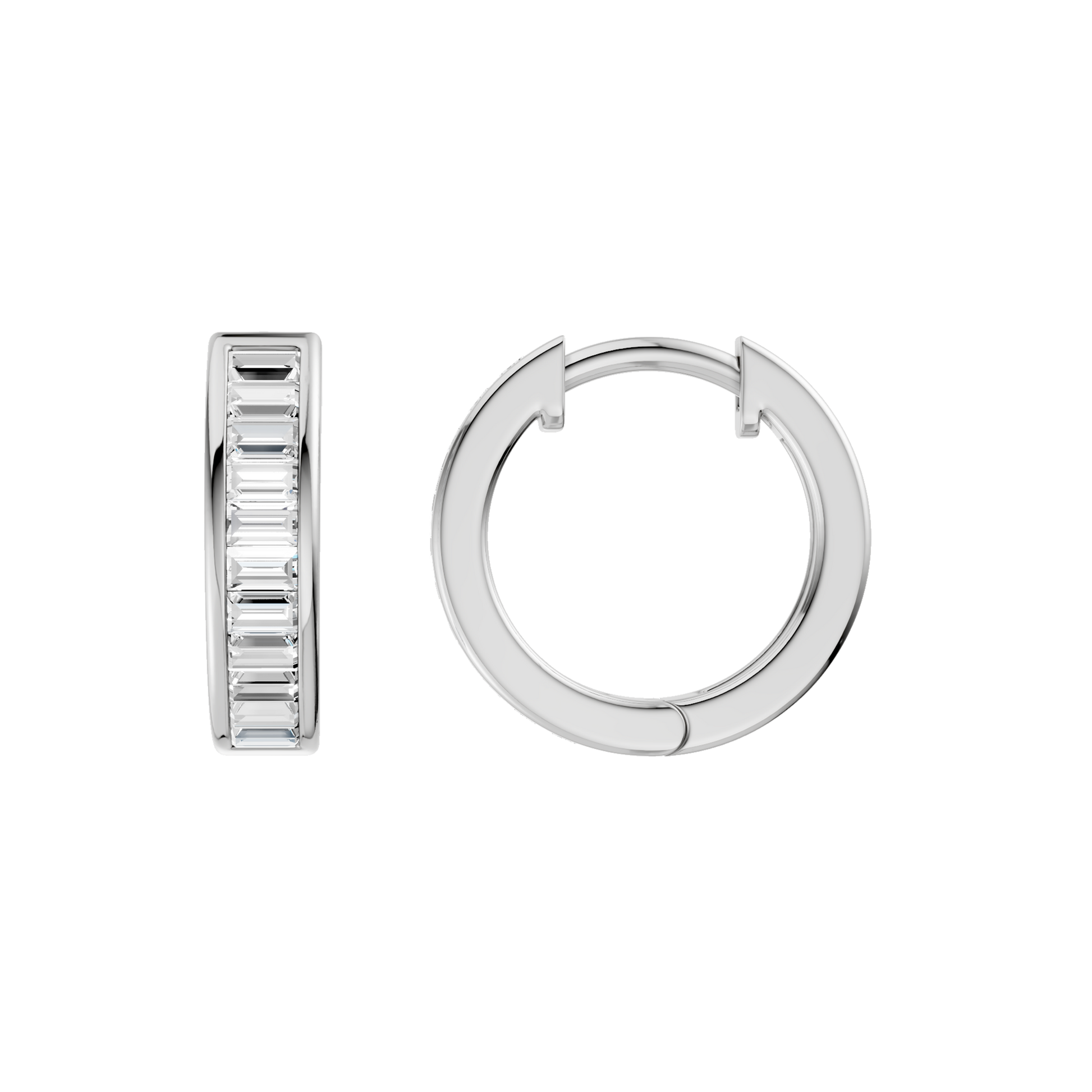 Channel-Set Huggies Hoop Earrings