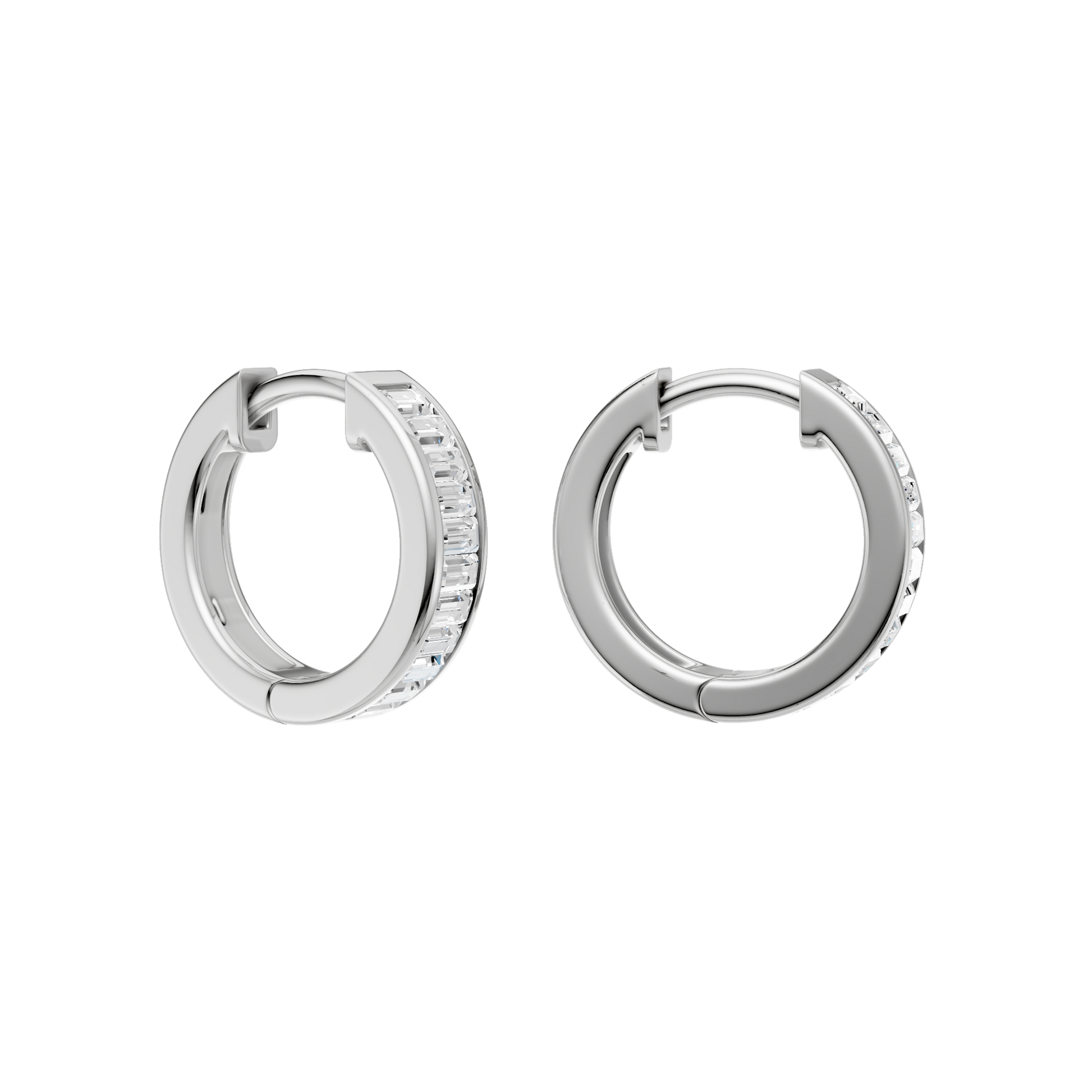 Channel-Set Huggies Hoop Earrings