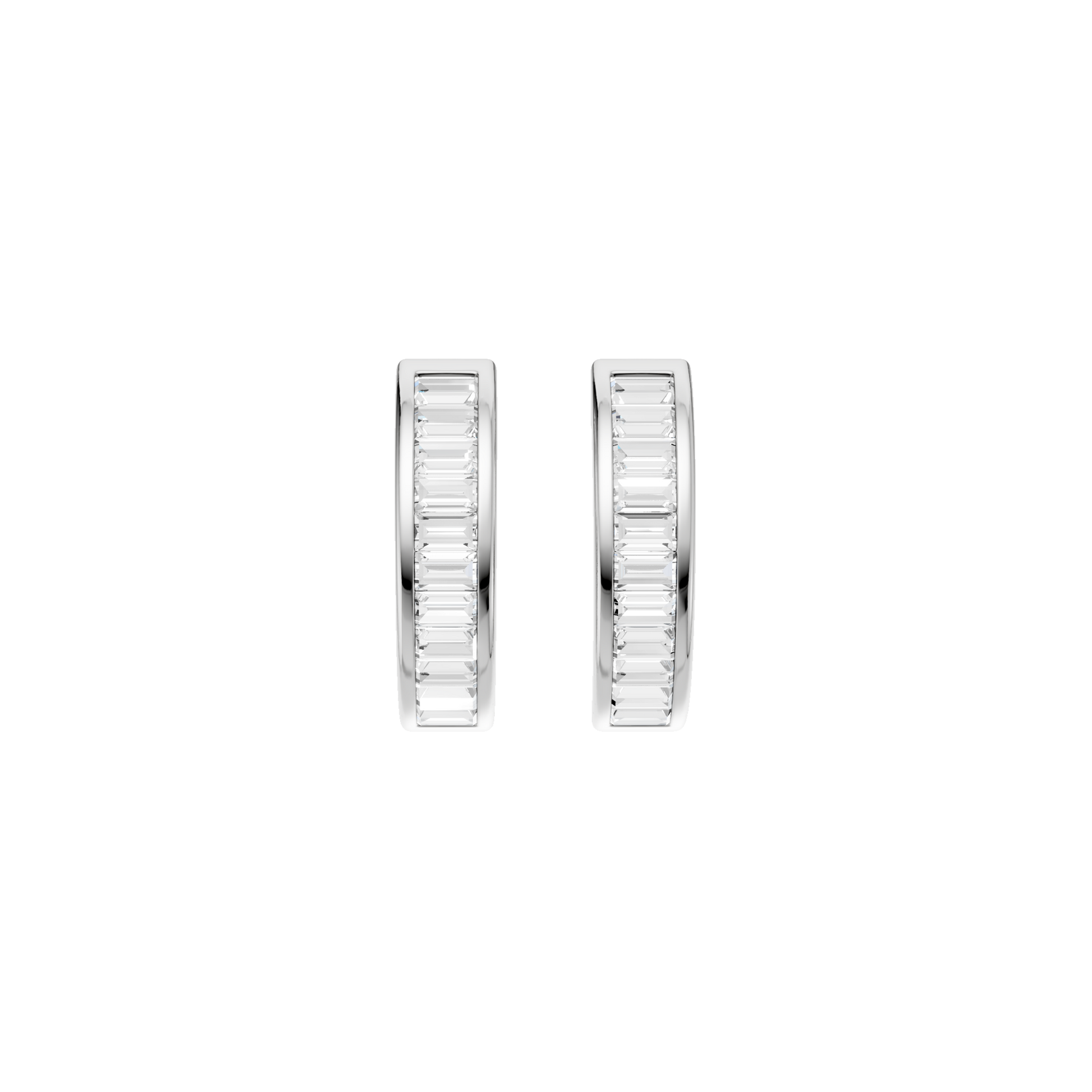Channel-Set Huggies Hoop Earrings