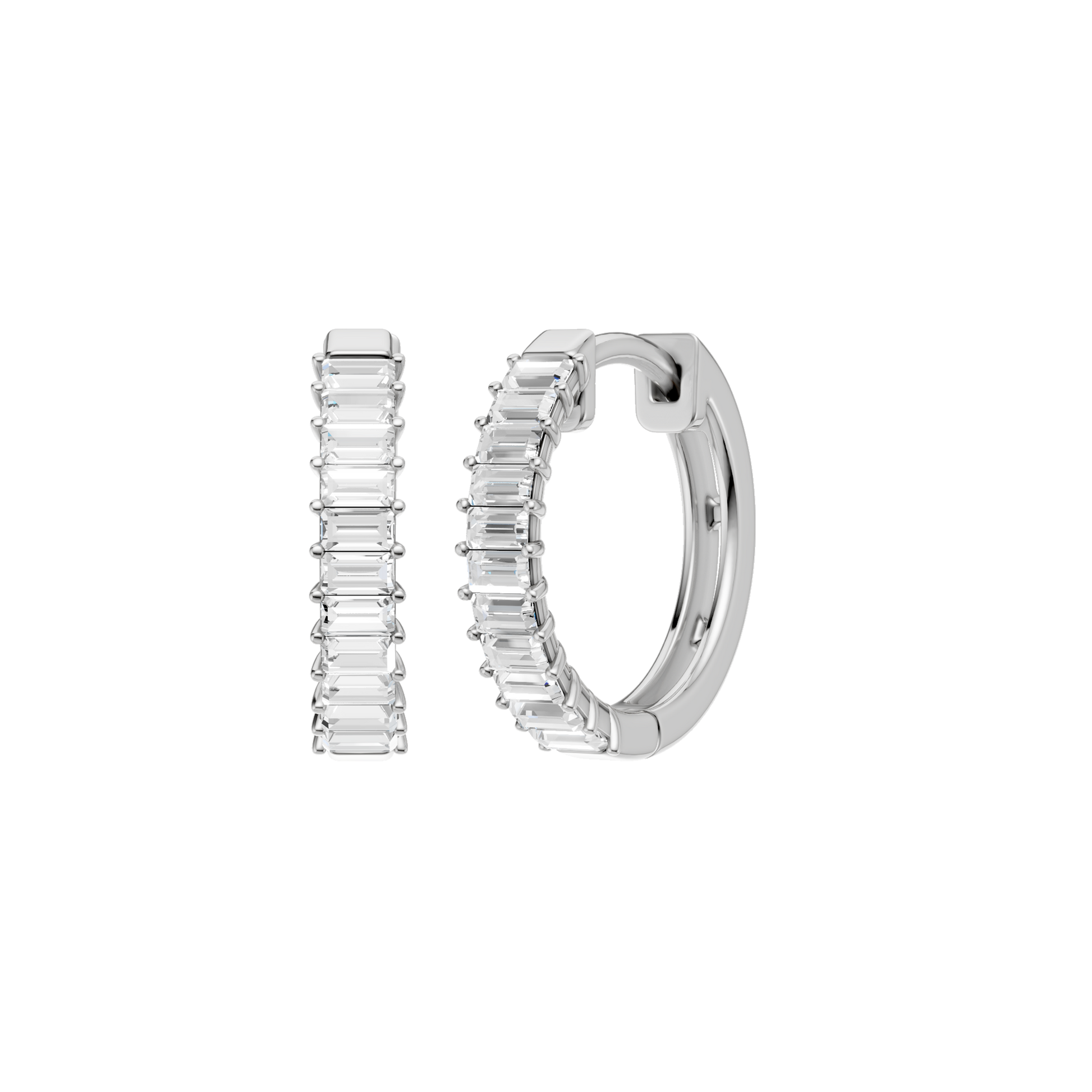 Prong-Set Huggies Hoop Earrings