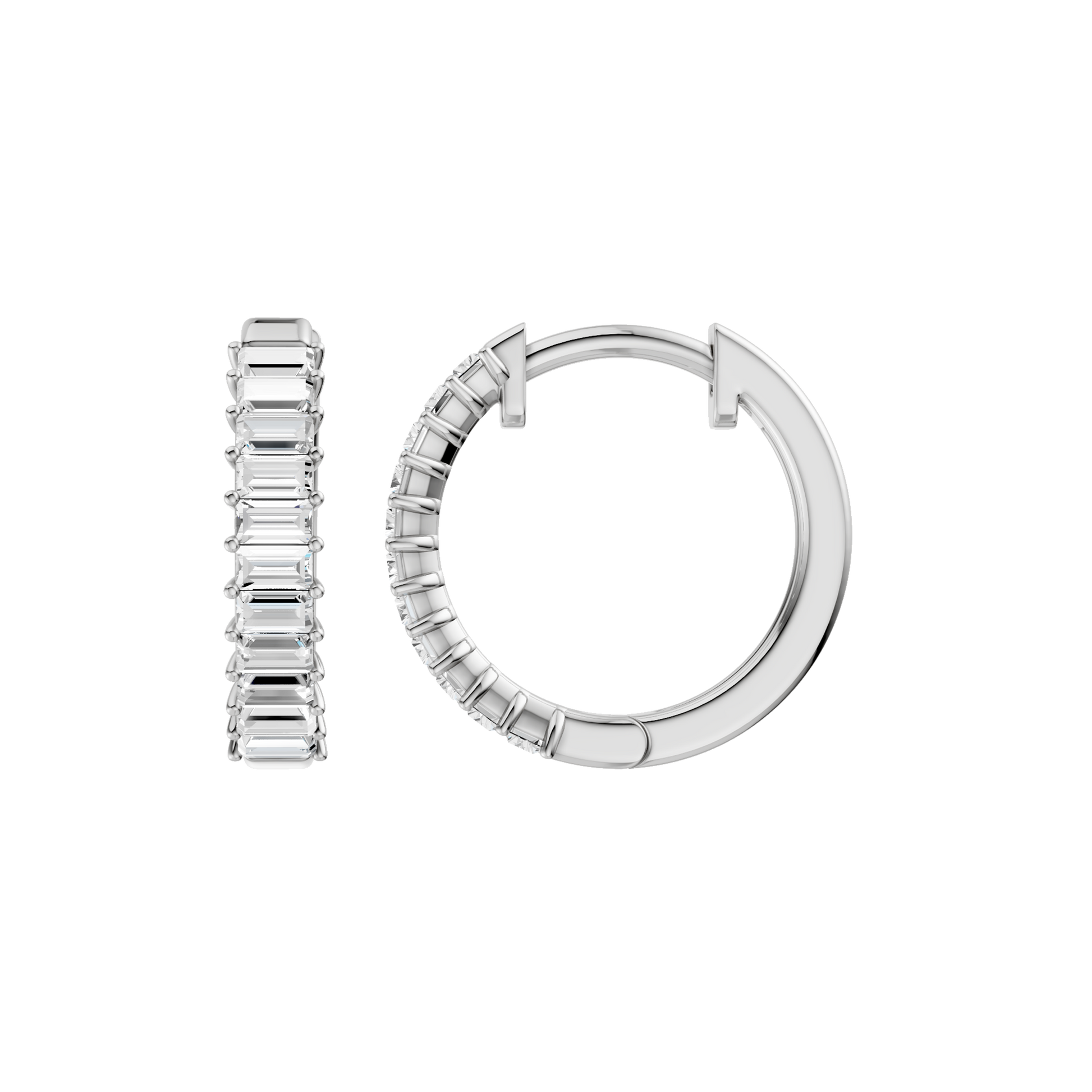 Prong-Set Huggies Hoop Earrings