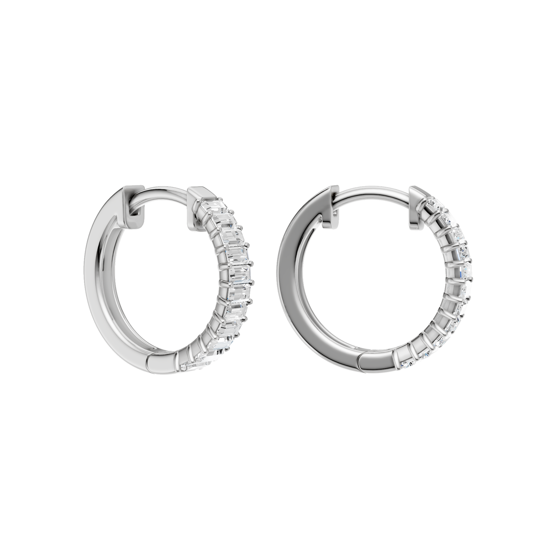Prong-Set Huggies Hoop Earrings