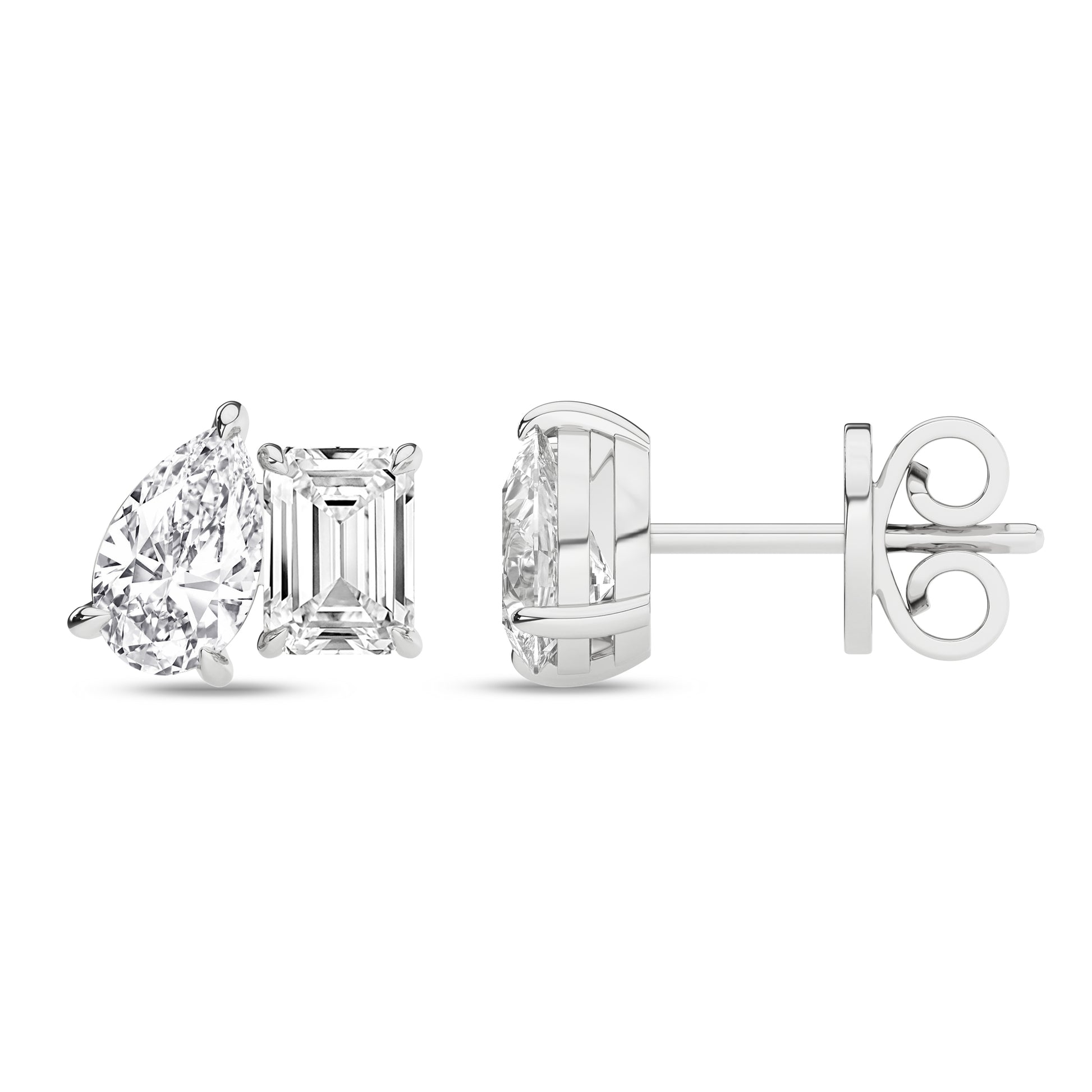 Toi Et Moi Stud Earrings (Emerald & Pear)