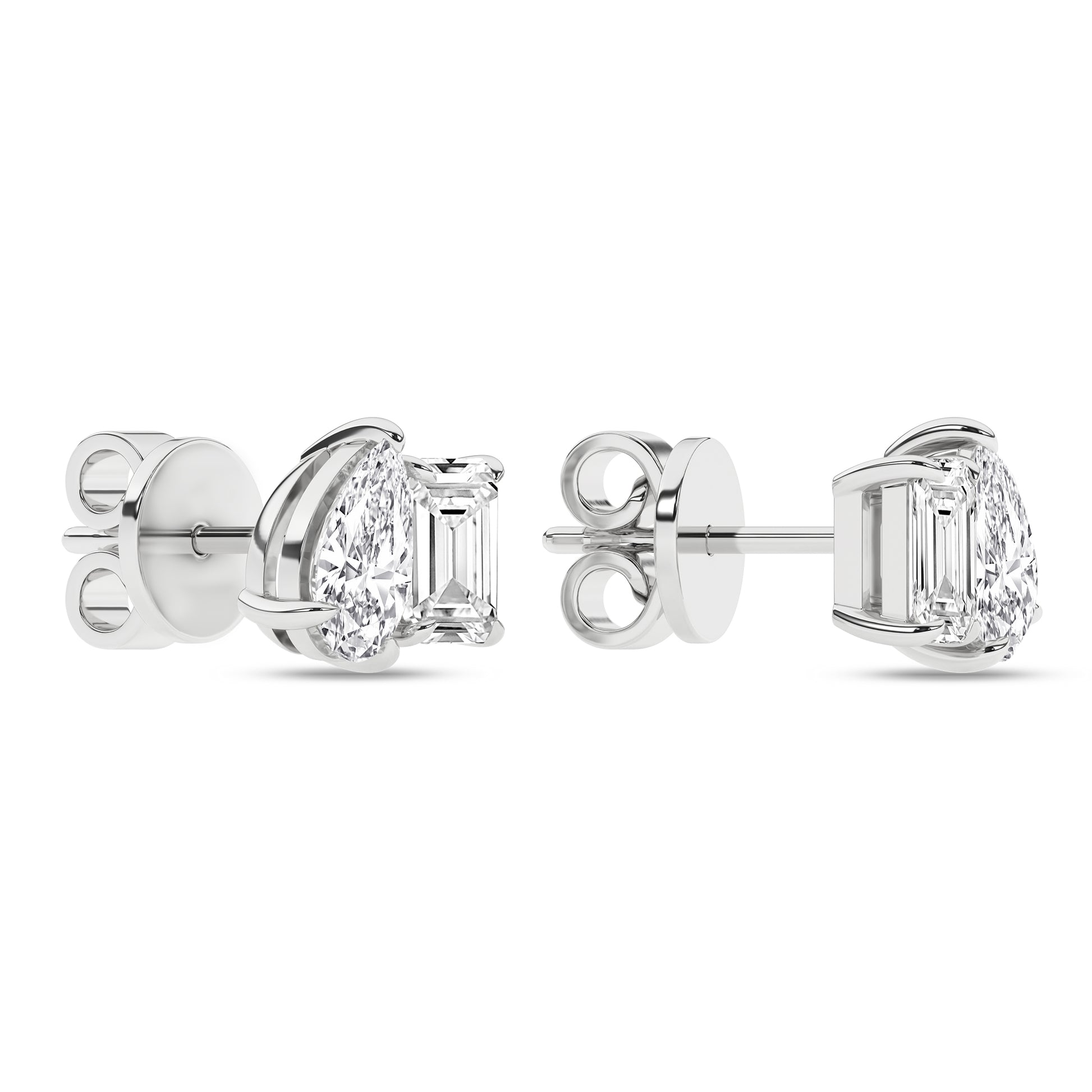 Toi Et Moi Stud Earrings (Emerald & Pear)