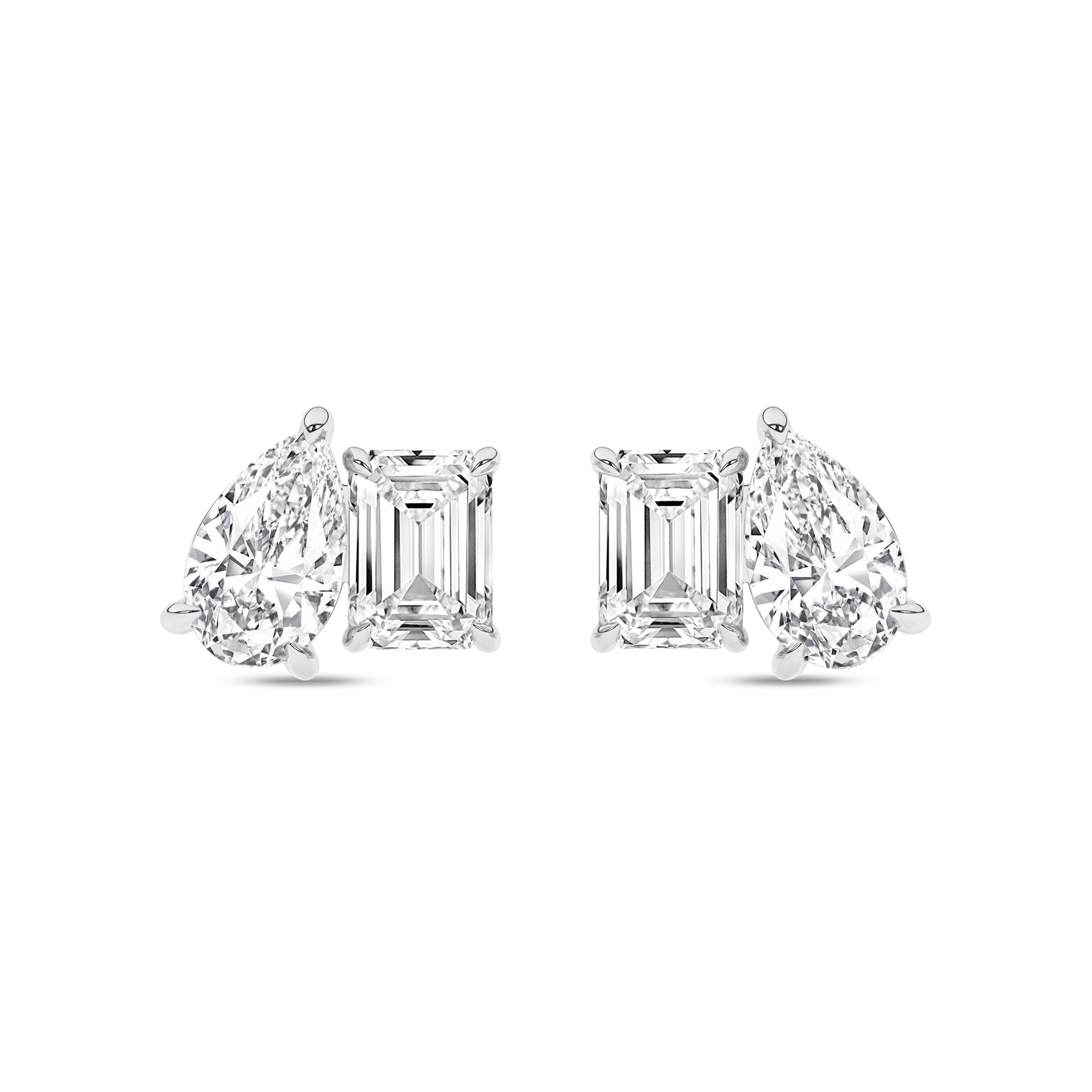 Toi Et Moi Stud Earrings (Emerald & Pear)