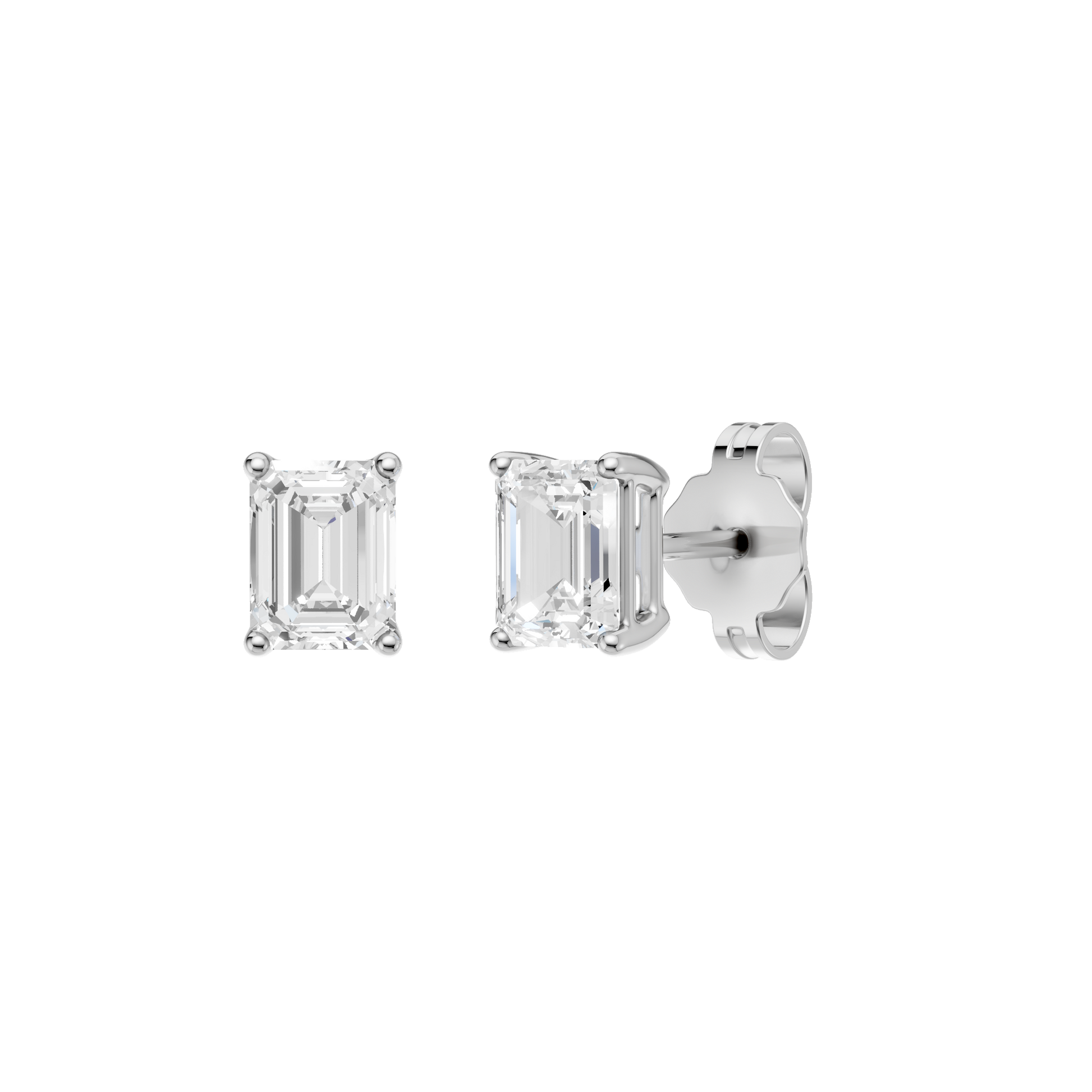 Solitaire Stud Earrings(Emerald)