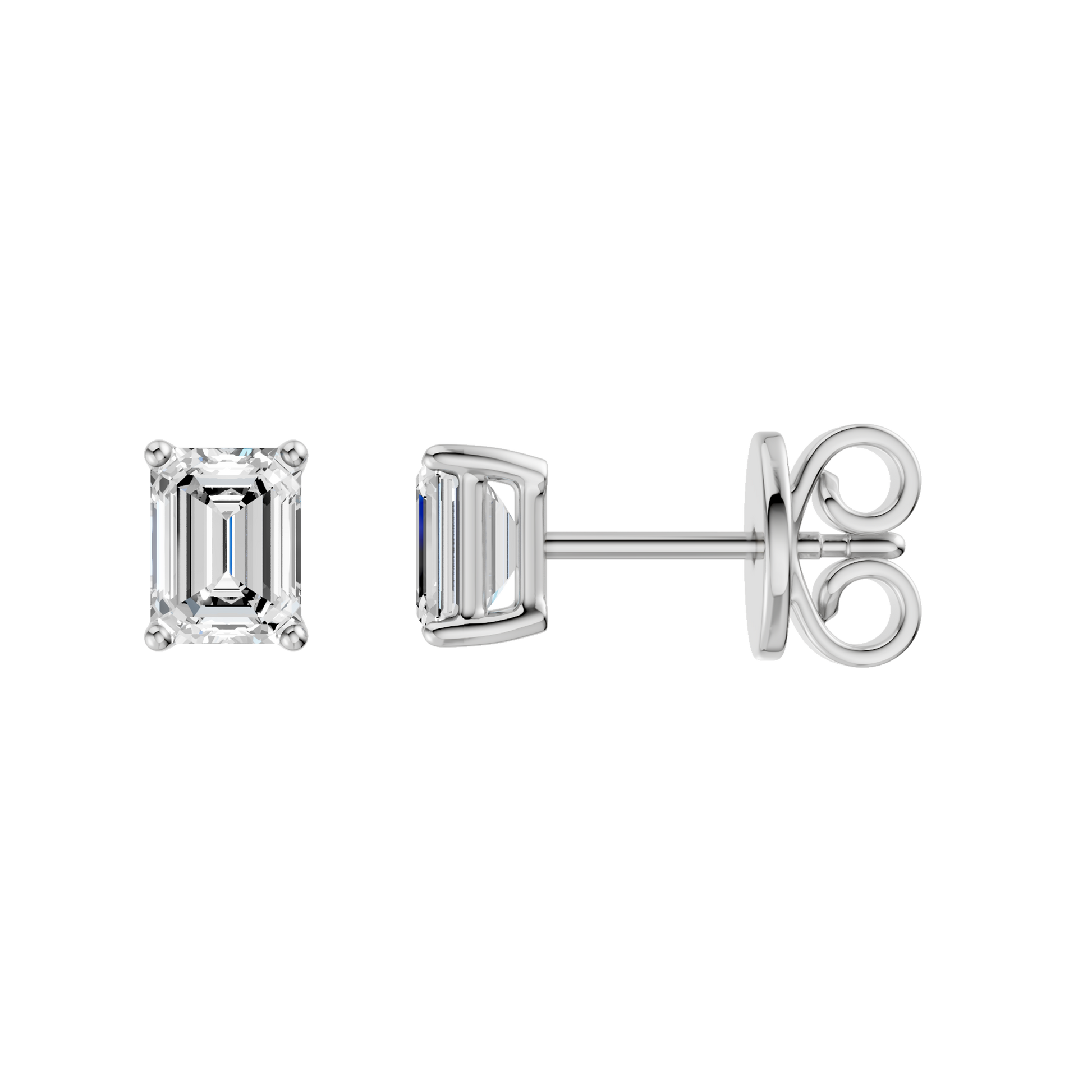 Solitaire Stud Earrings(Emerald)