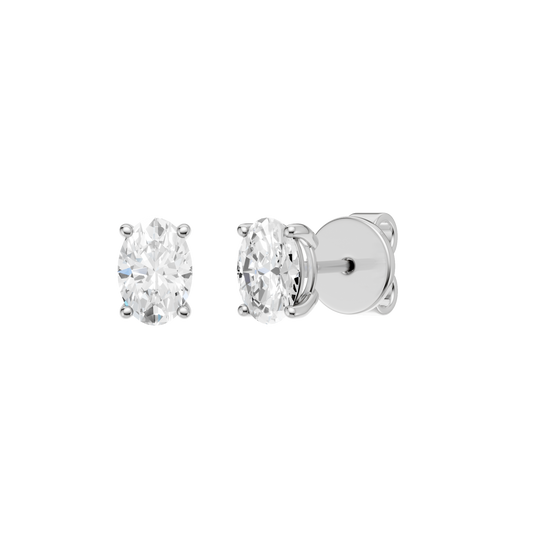 Solitaire Stud Earrings(Oval)
