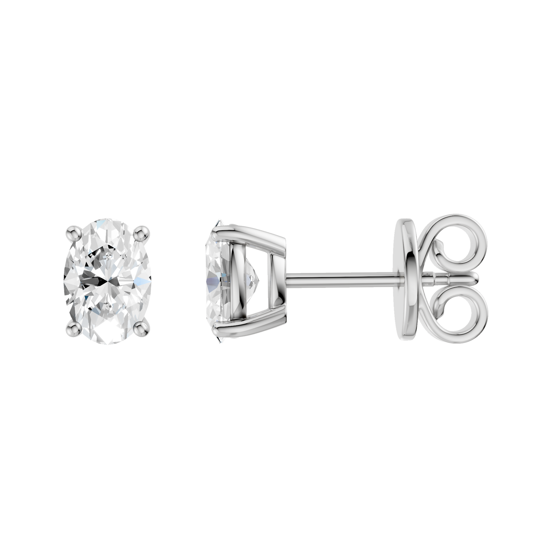 Solitaire Stud Earrings(Oval)