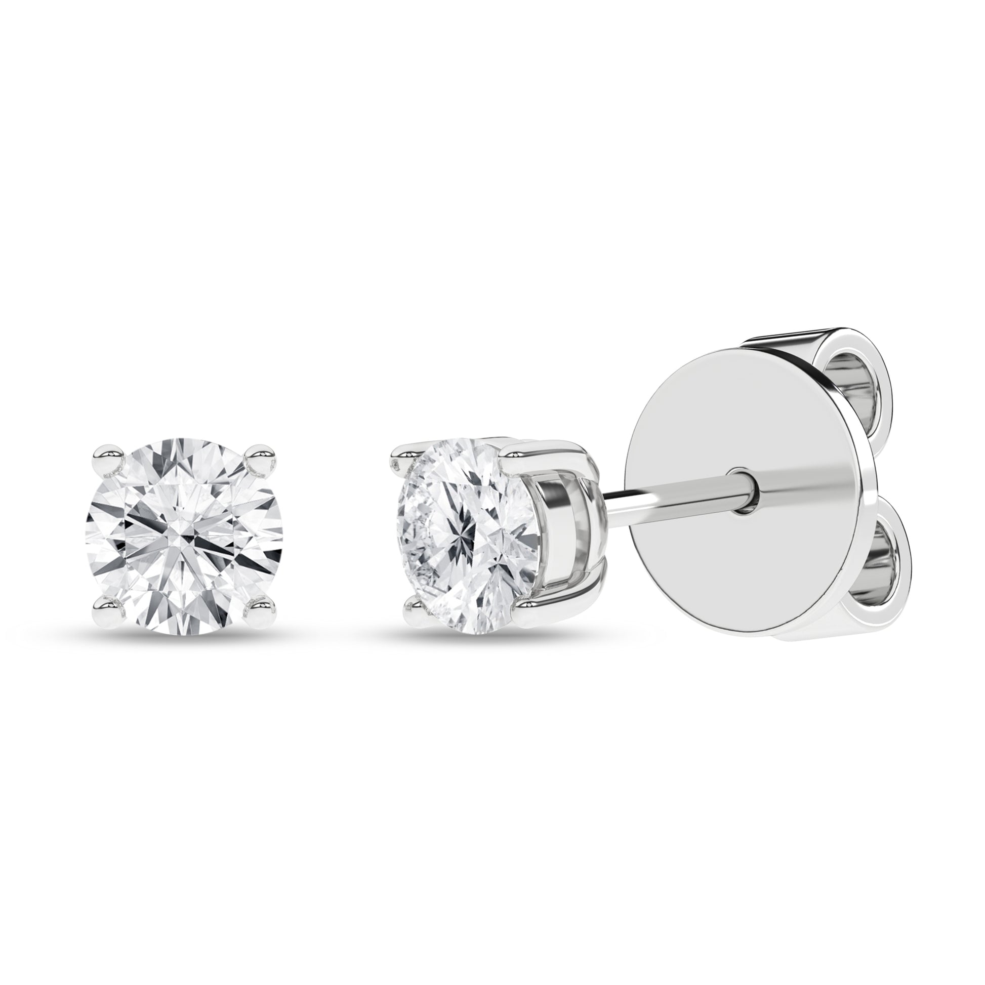 Solitaire Stud Earrings (Round)