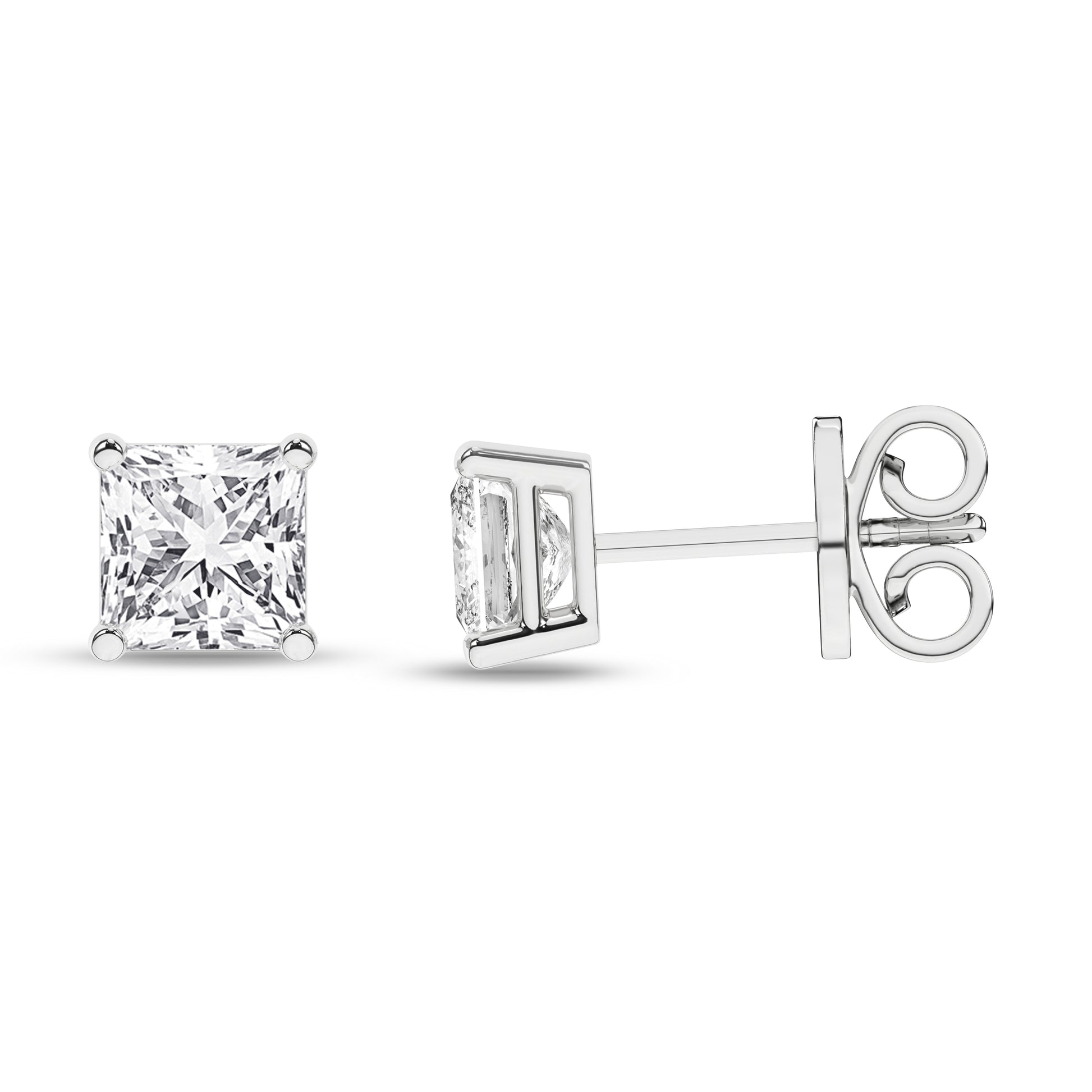 Solitaire Stud Earrings (Princess)