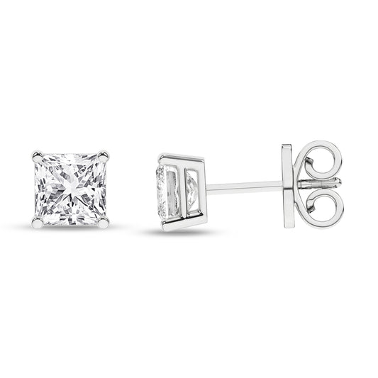 Solitaire Stud Earrings (Princess)
