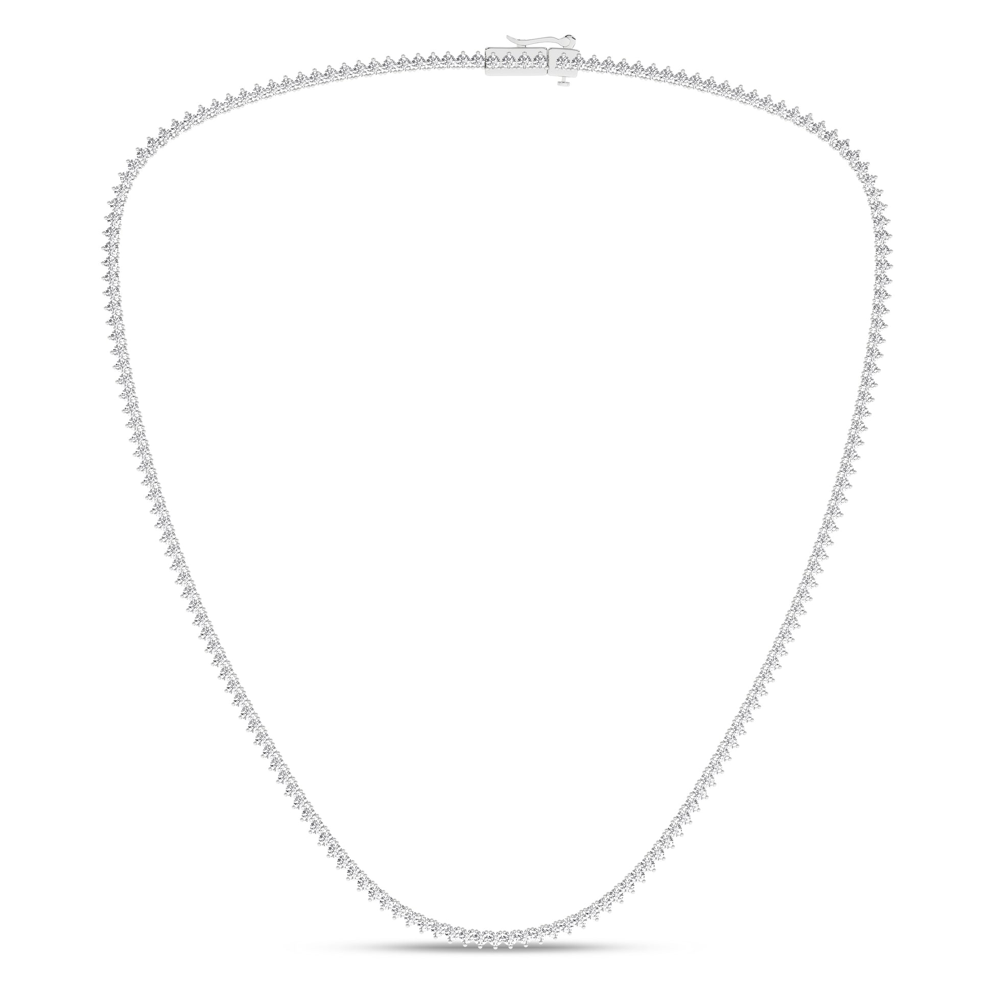 3-Prong Graduated Riviera Necklace (Round)