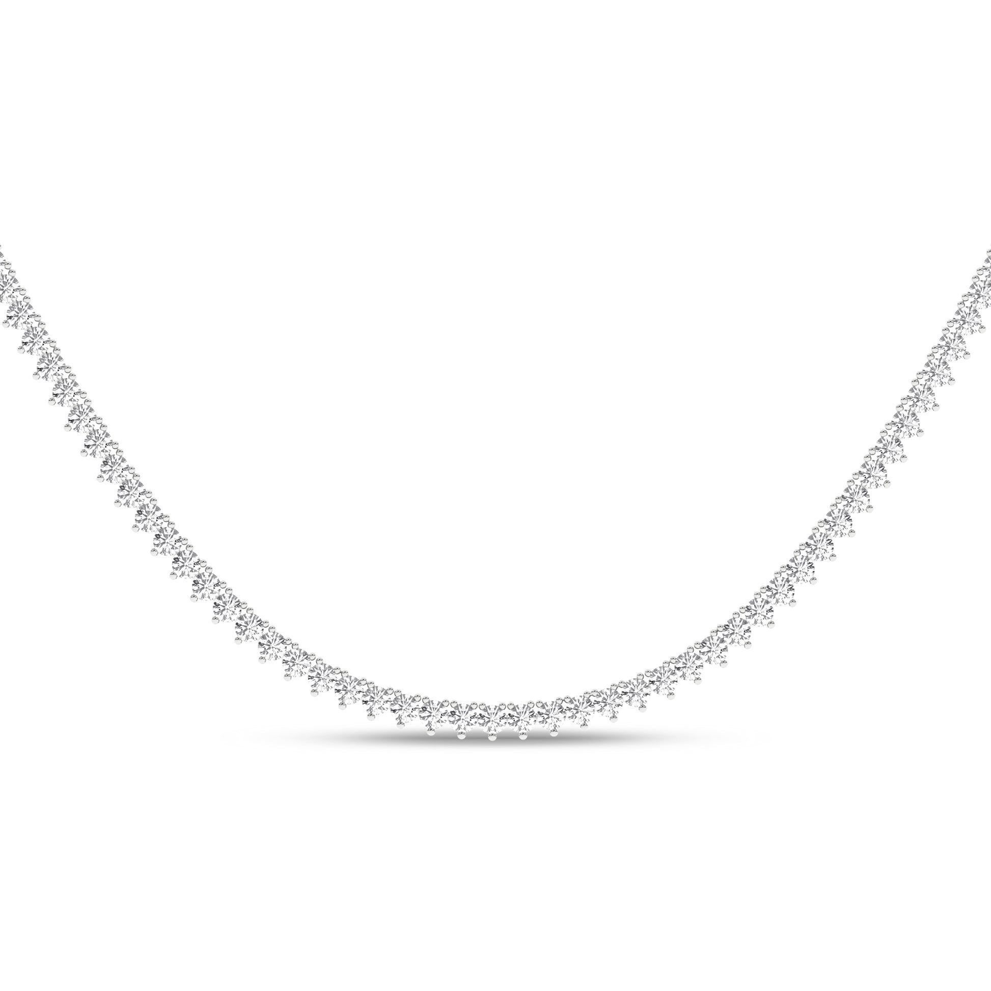3-Prong Graduated Riviera Necklace (Round)