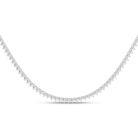 3-Prong Graduated Riviera Necklace (Round)