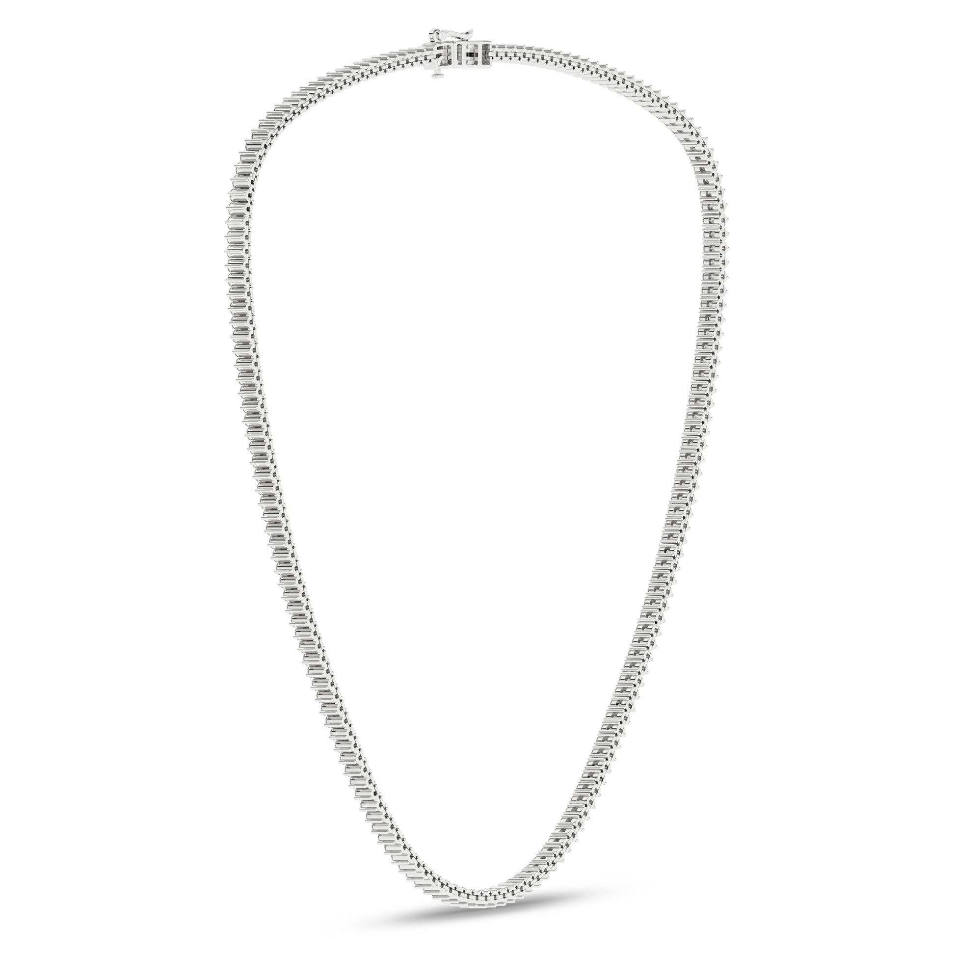 3-Prong Graduated Riviera Necklace (Round)