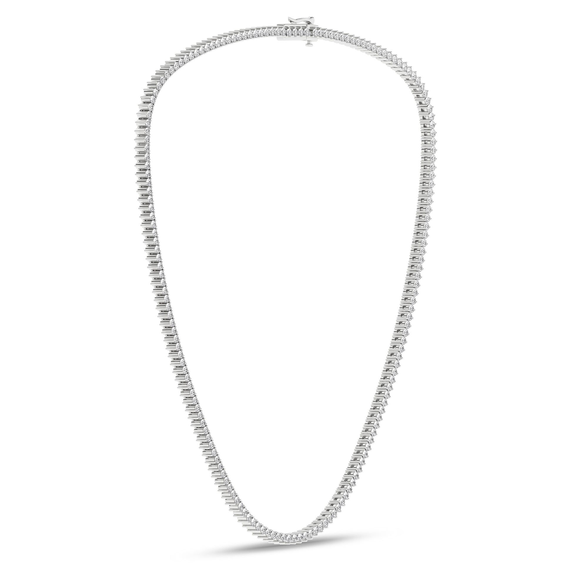3-Prong Graduated Riviera Necklace (Round)