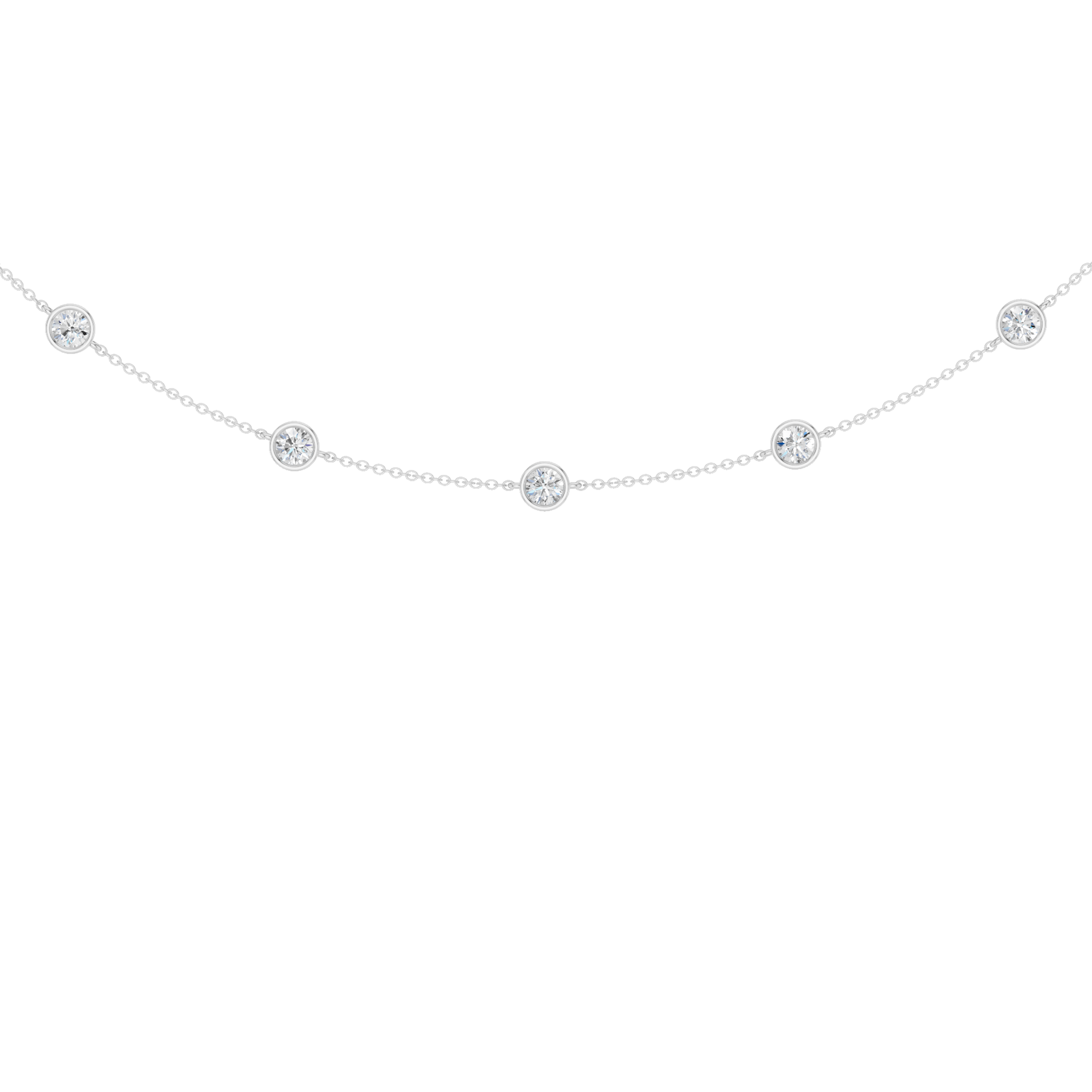 Station Bezel-Set Necklace(Round)